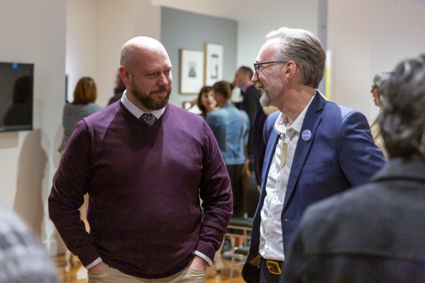 Whanganui District Council chief David Langford and Sarjeant Gallery director Andrew Clifford. Photo / Supplied 