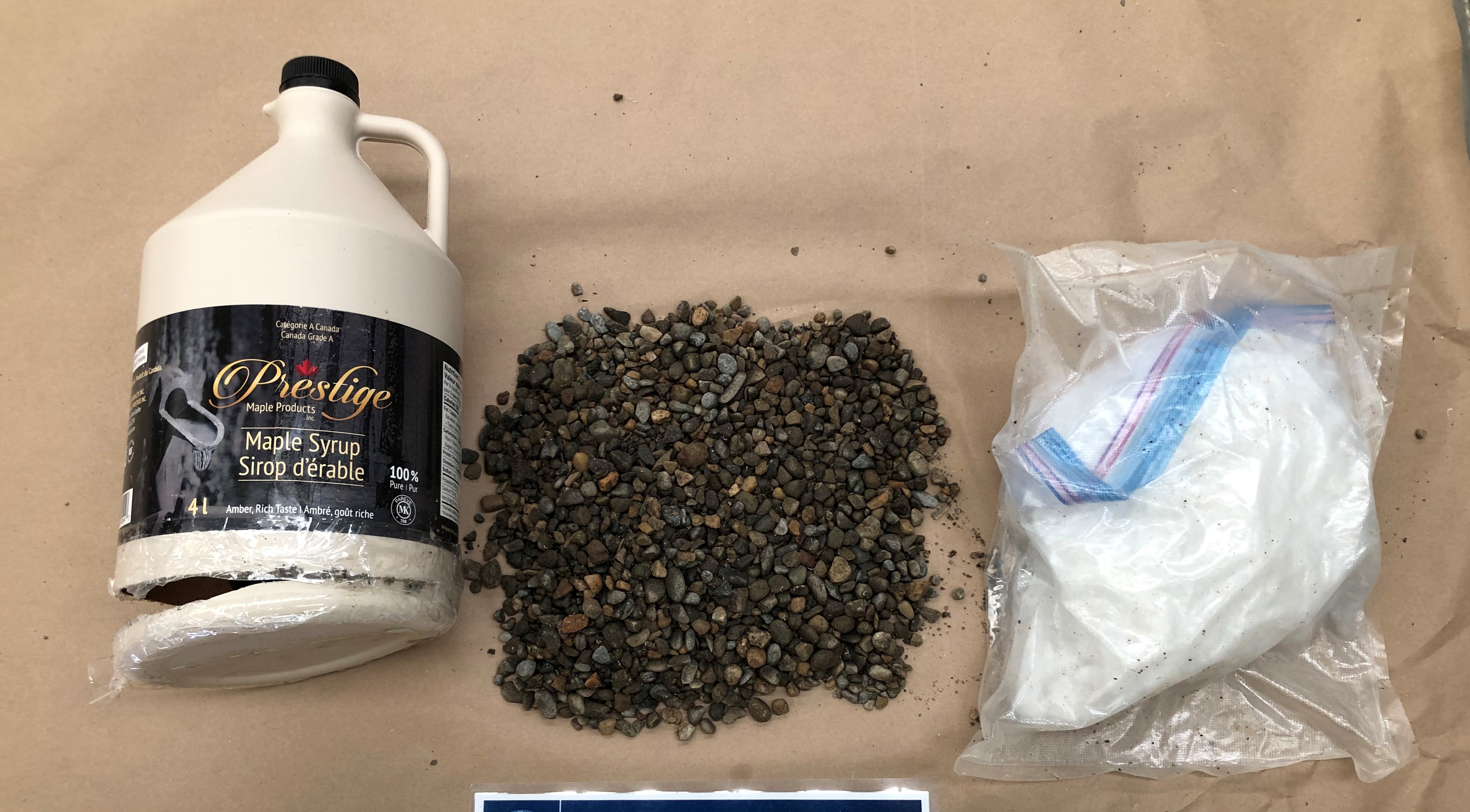 Operation Regis intercepted more than 700 kilograms of methamphetamine earlier in 2023. Methamphetamine was concealed in bottles of maple syrup. Photo / NZ Police