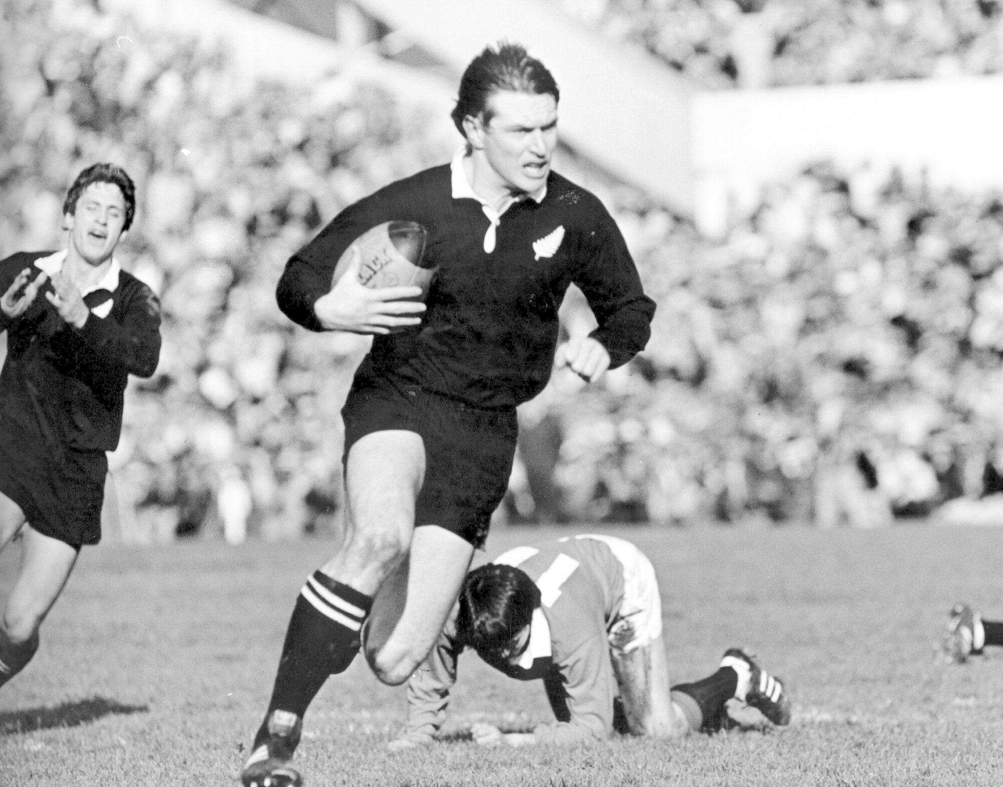 Stu Wilson in formidable form against the British Lions in 1983. Photo / Photosport