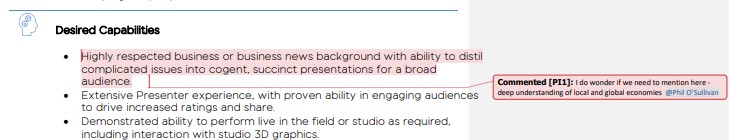 The extensive job description still had a TVNZ staff member's edit attached.