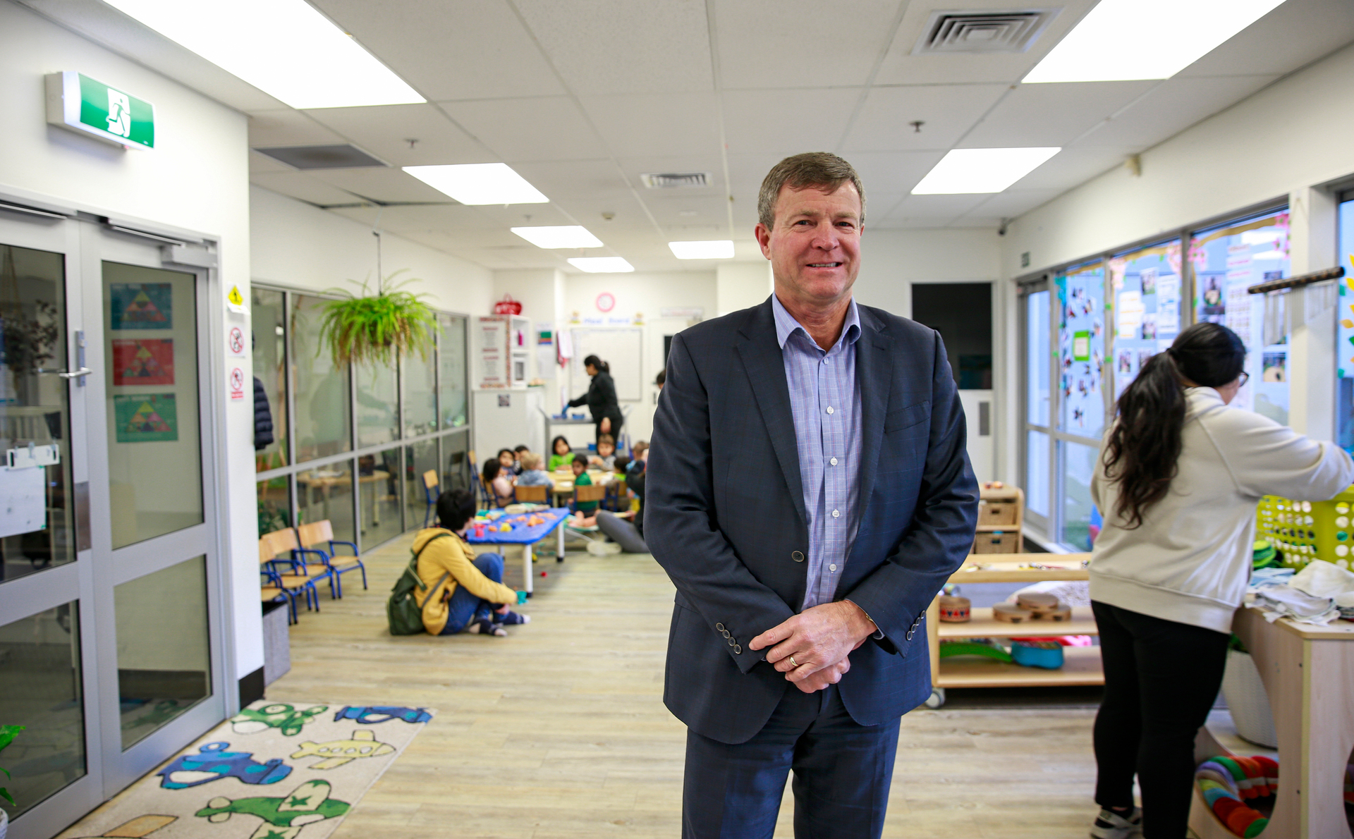 Craig Presland, chief operating officer for Evolve Education Group, at the Lollipops early childhood centre in Albert St where the roll has fallen from 100 to 50 preschoolers. Photo / Alex Burton
