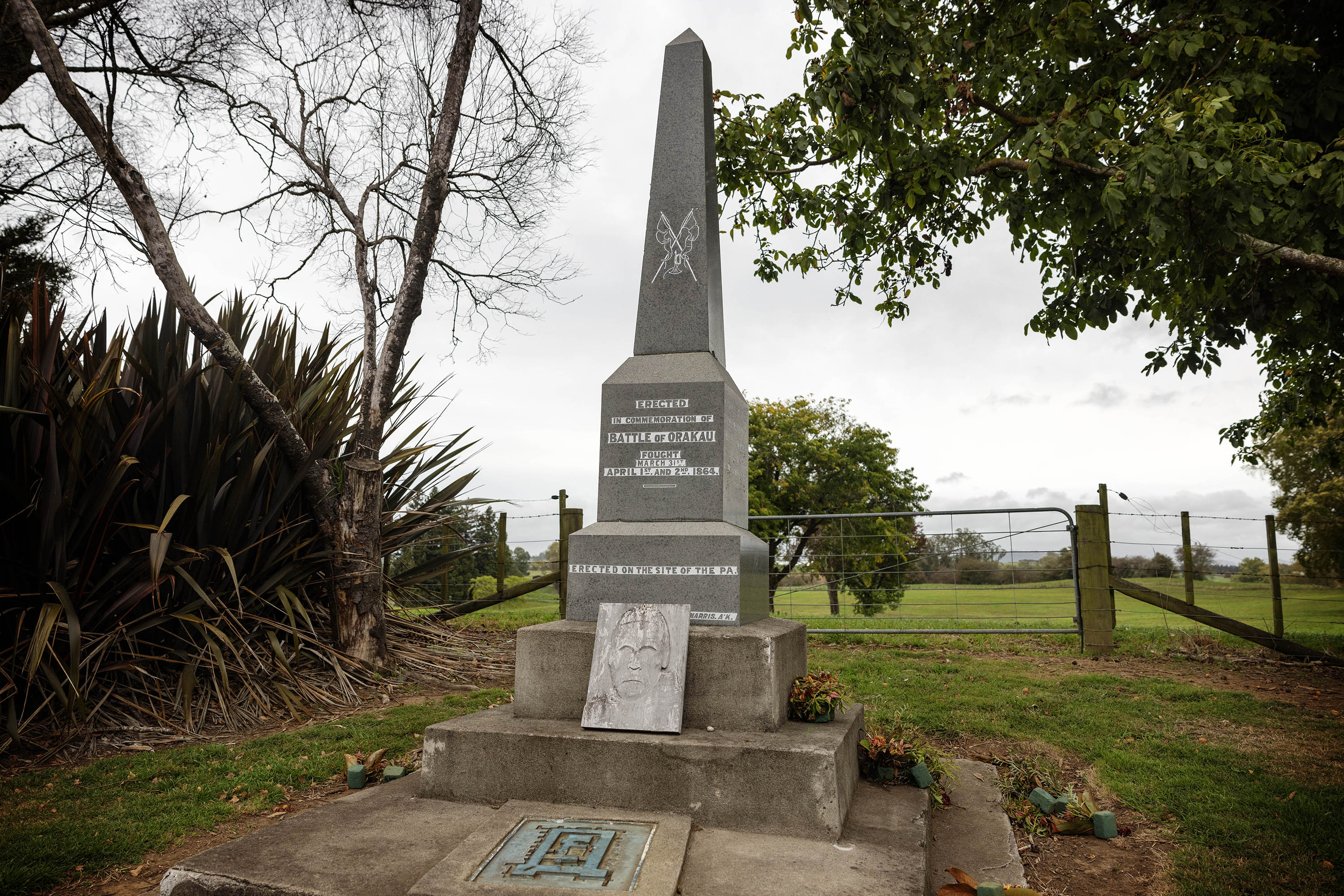 The memorial marking the battle of Orākāu near Kihikihi, the final act of the Waikato invasion. Photo / Mike Scott