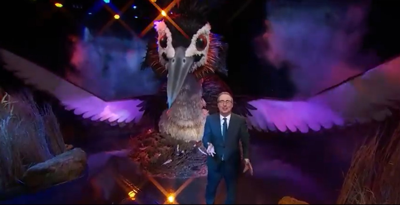 John Oliver is so passionate about the pūteketeke he even had a massive animatronic version made.