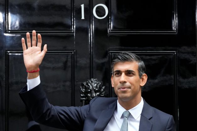 British Prime Minister Rishi Sunak met with NZ Prime Minister Chris Hipkins at 10 Downing St. Photo / AP