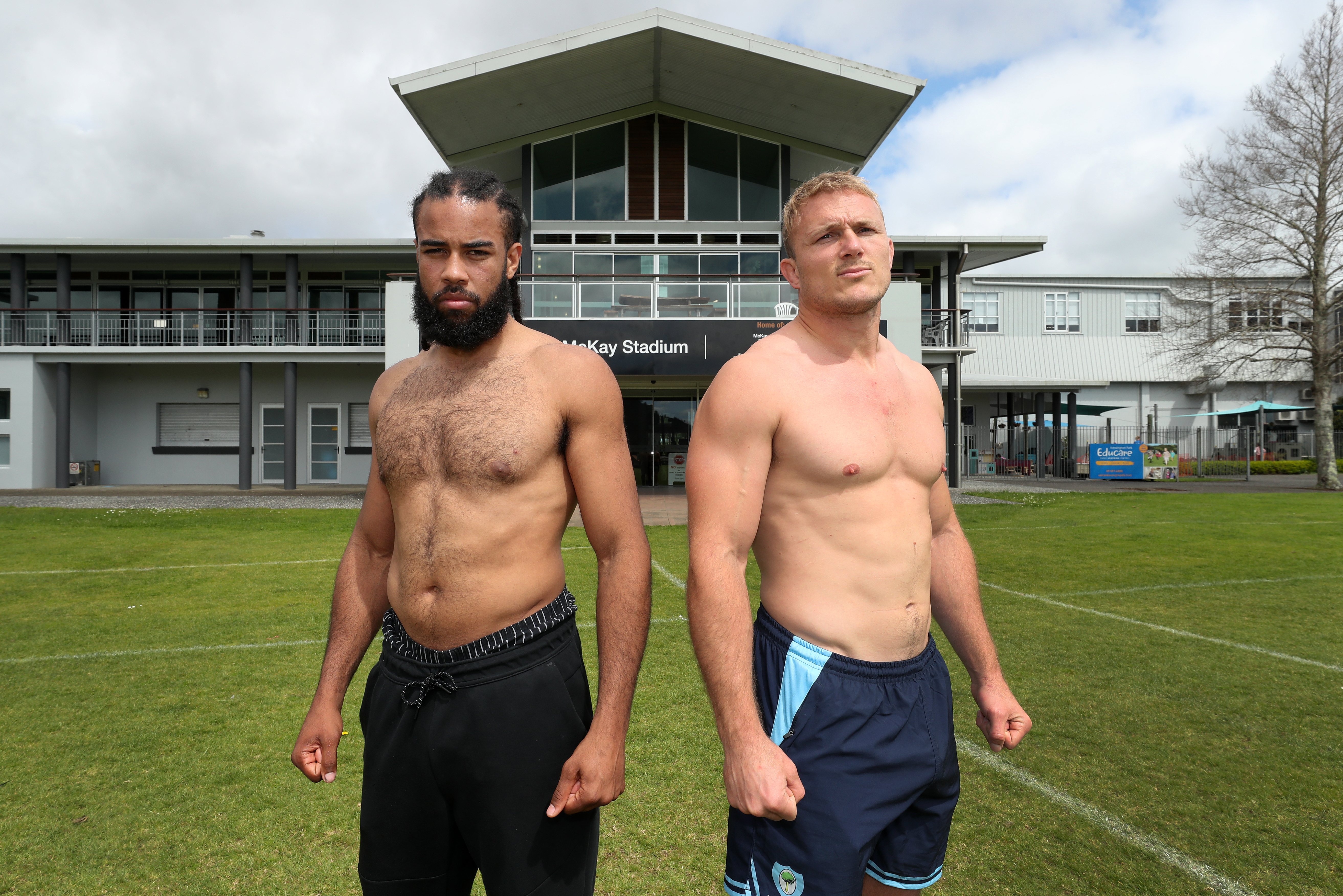 Light-heavyweight boxer Jerome Pampellone and Northland Taniwha player Matt Matich say they will be in peak condition when they have fights on the undercard of the Whangārei Fight Night on December 2. Photo / Michael Cunningham 