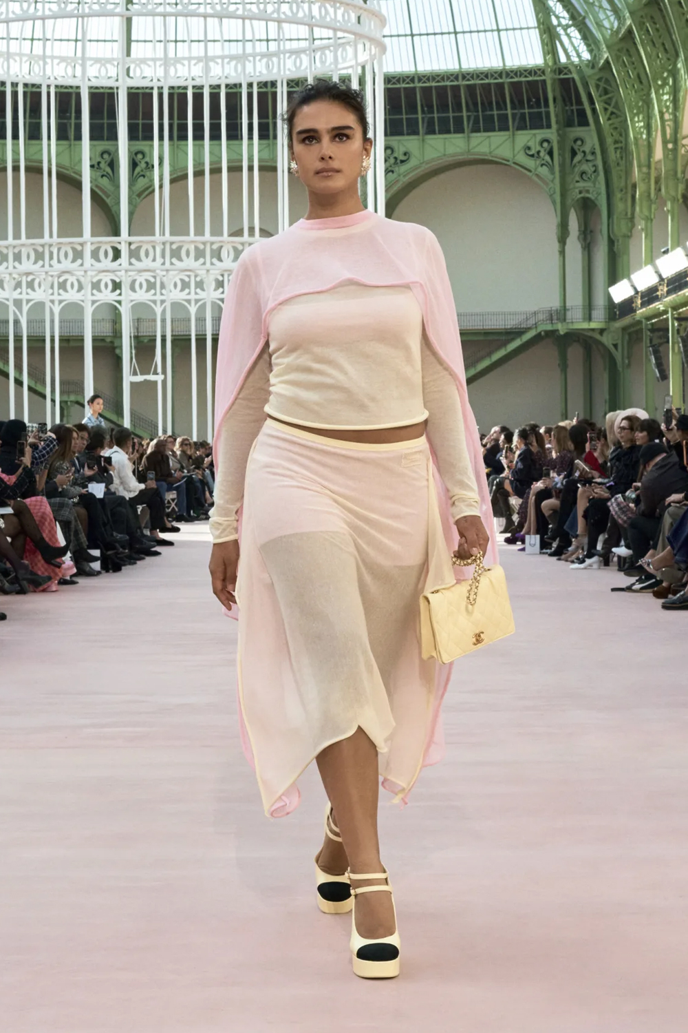 Floaty pastel chiffon on the runway. Photo / Chanel