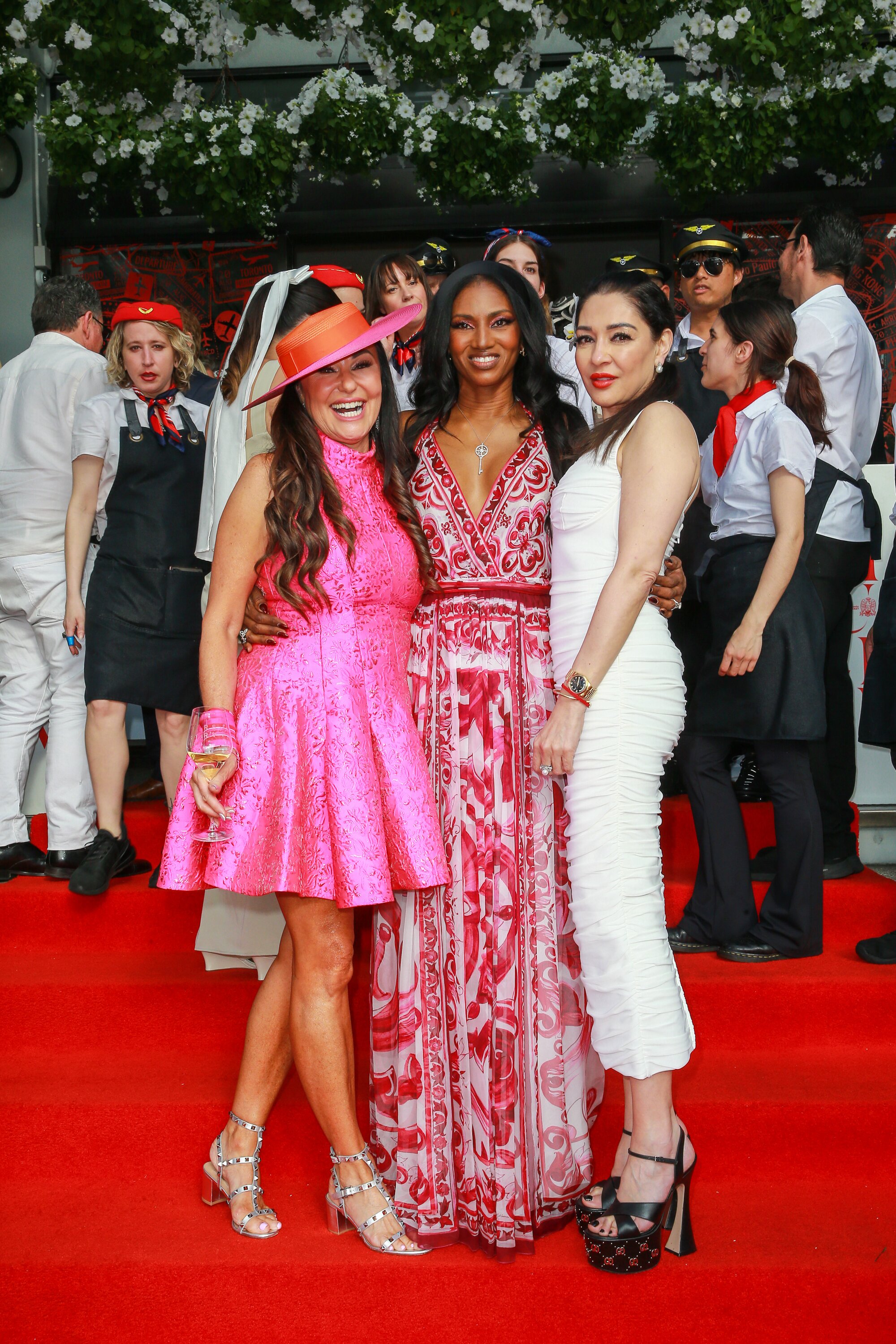 Media executive Jane Hitchfield, with former Real Housewives Michelle Blanchard and Gilda Kirkpatrick at Soul Bar & Bistro's 2024 Melbourne Cup celebrations. Photo / Norrie Montgomery
