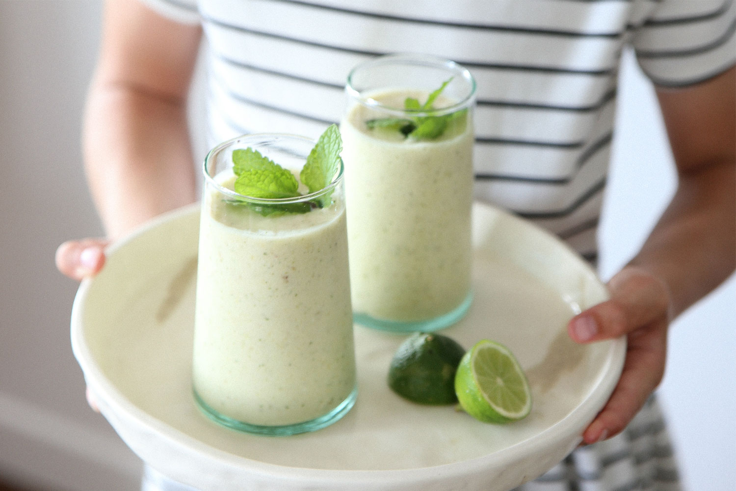 Try this mango, lime and mint milkshake for breakfast. Photo / Eleanor Ozich