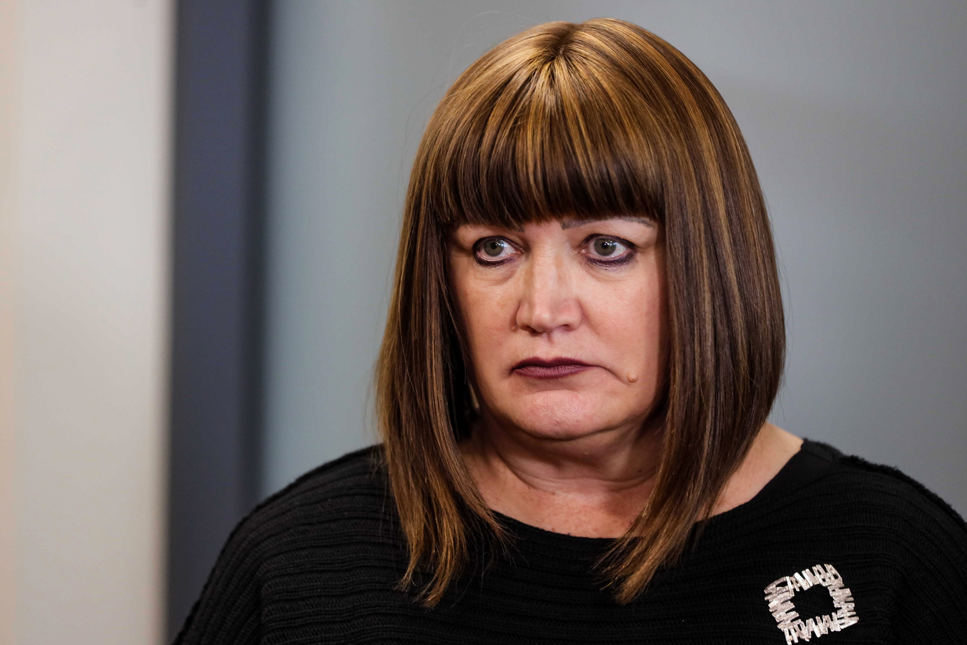 Raelene Castle, head of high Performance Sport NZ at a press conference at the Cambridge Velodrome regarding the death of former Olympic cyclist Olivia Podmore. 10 August 2021. Photo/ Mike Scott