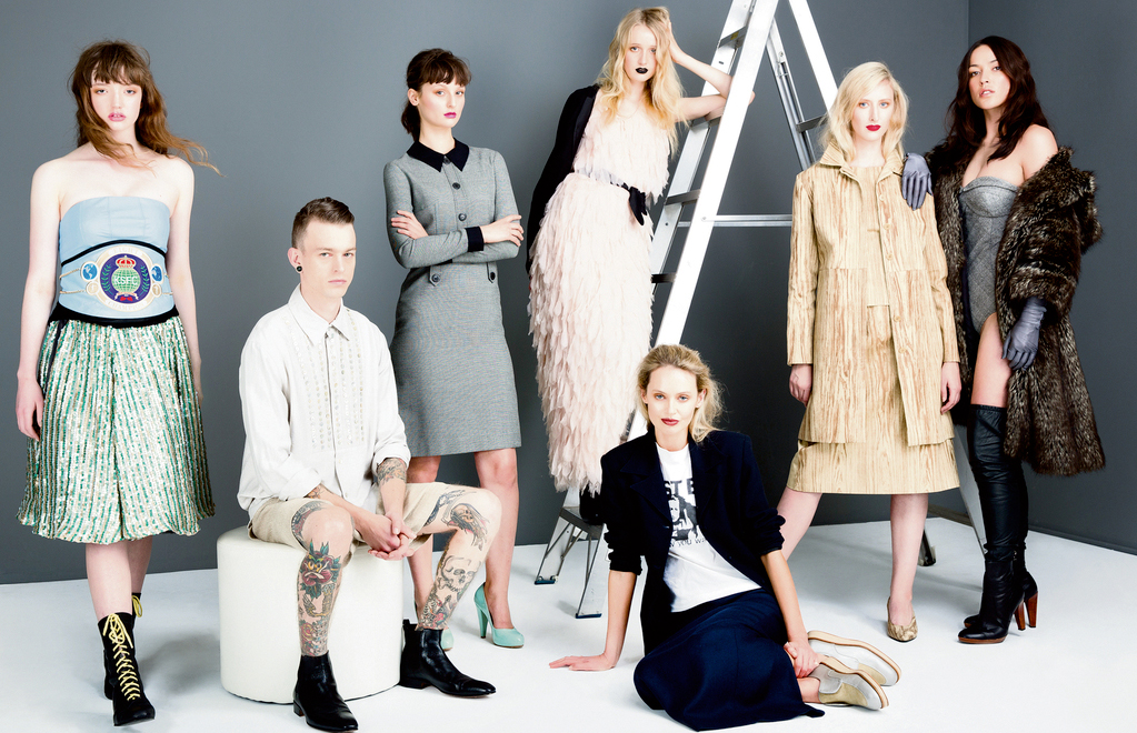 Models in pieces from Kate Sylvester's collections through the years (full credits below). Photo / Babiche Martens. Models / Sophie from Clyne, Ngahuia, Penny, Elena, Grace, Amberley & Hal from Red11