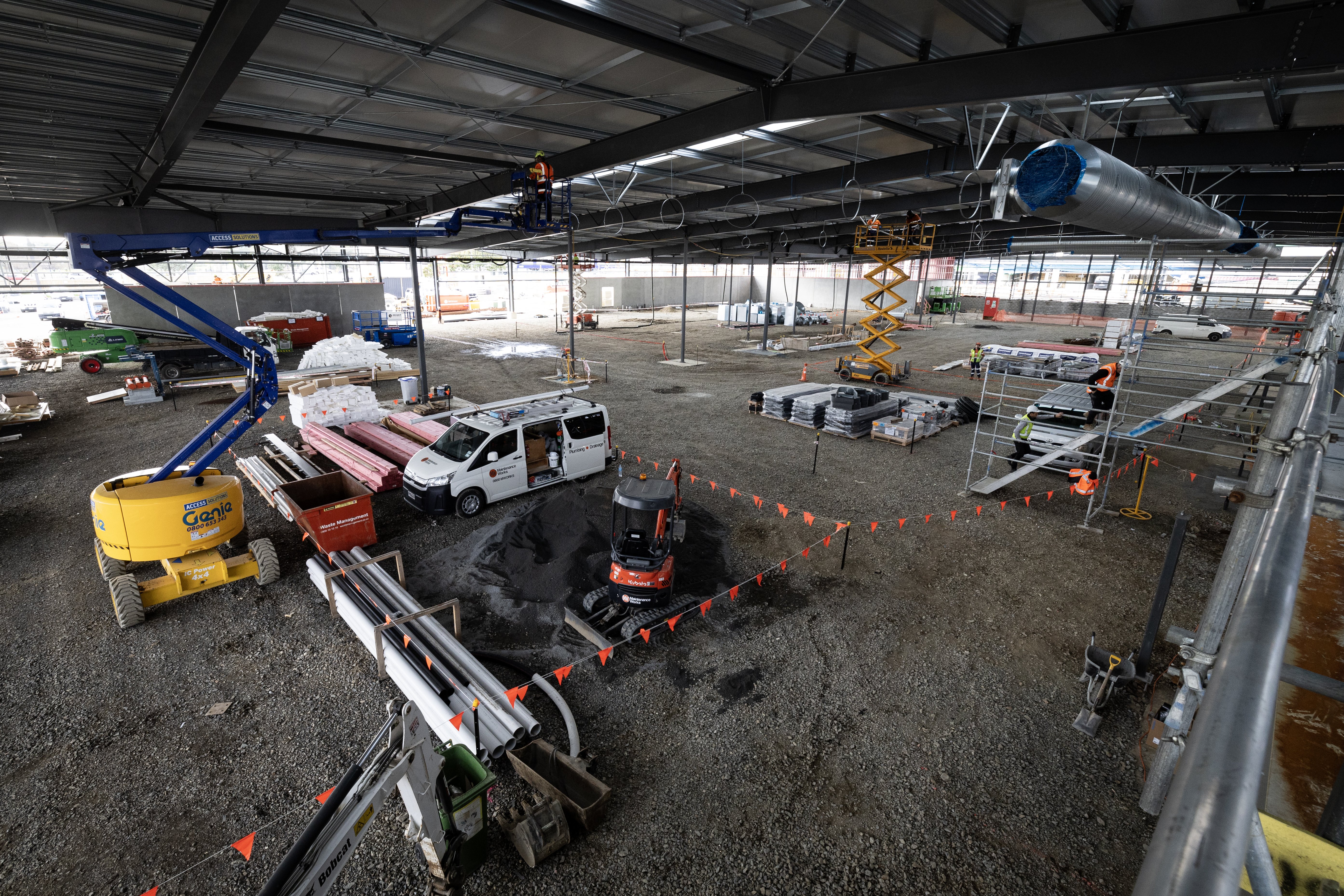 But where's the milk and bread? The under-construction Pak'nSave Highland Park by Foodstuffs North Island. Photo / Jason Oxenham