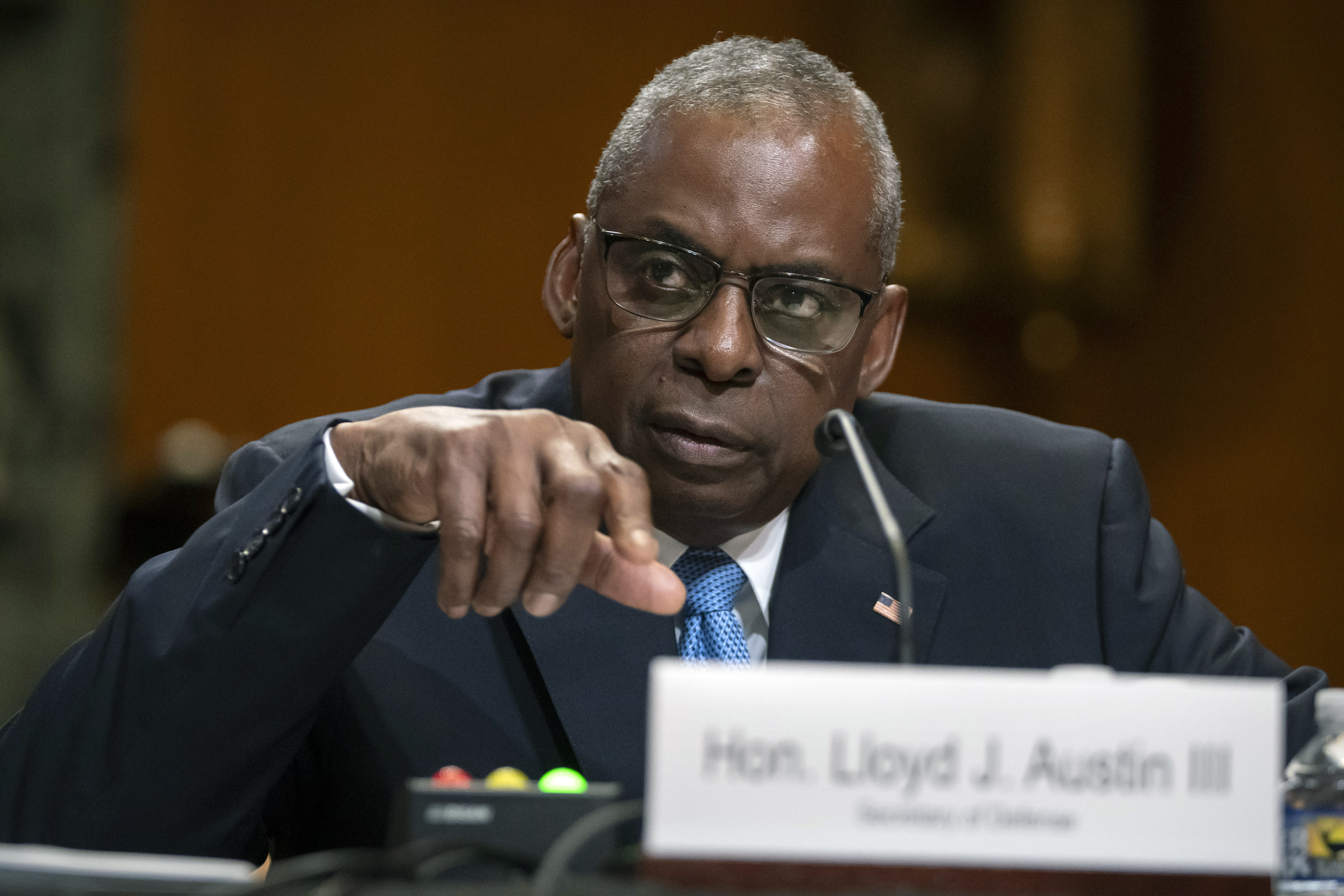 Secretary of Defense Lloyd Austin speaks during a hearing of the Senate Appropriations Committee Subcommittee on Defense on Capitol Hill. Photo / AP