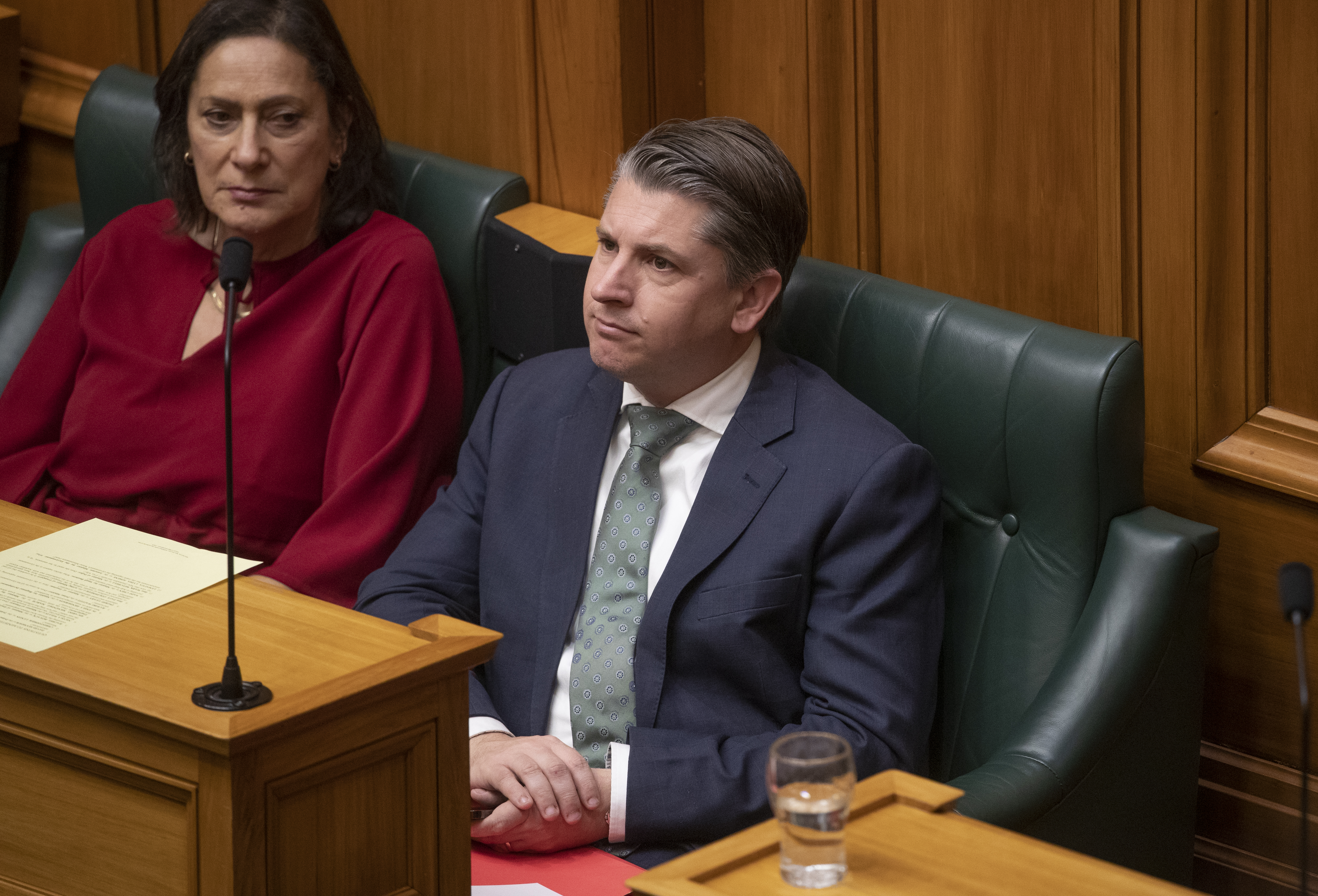 Michael Wood in the House after being stood down as Transport Minister by Prime Minister Chris Hipkins. Photo / Mark Mitchell