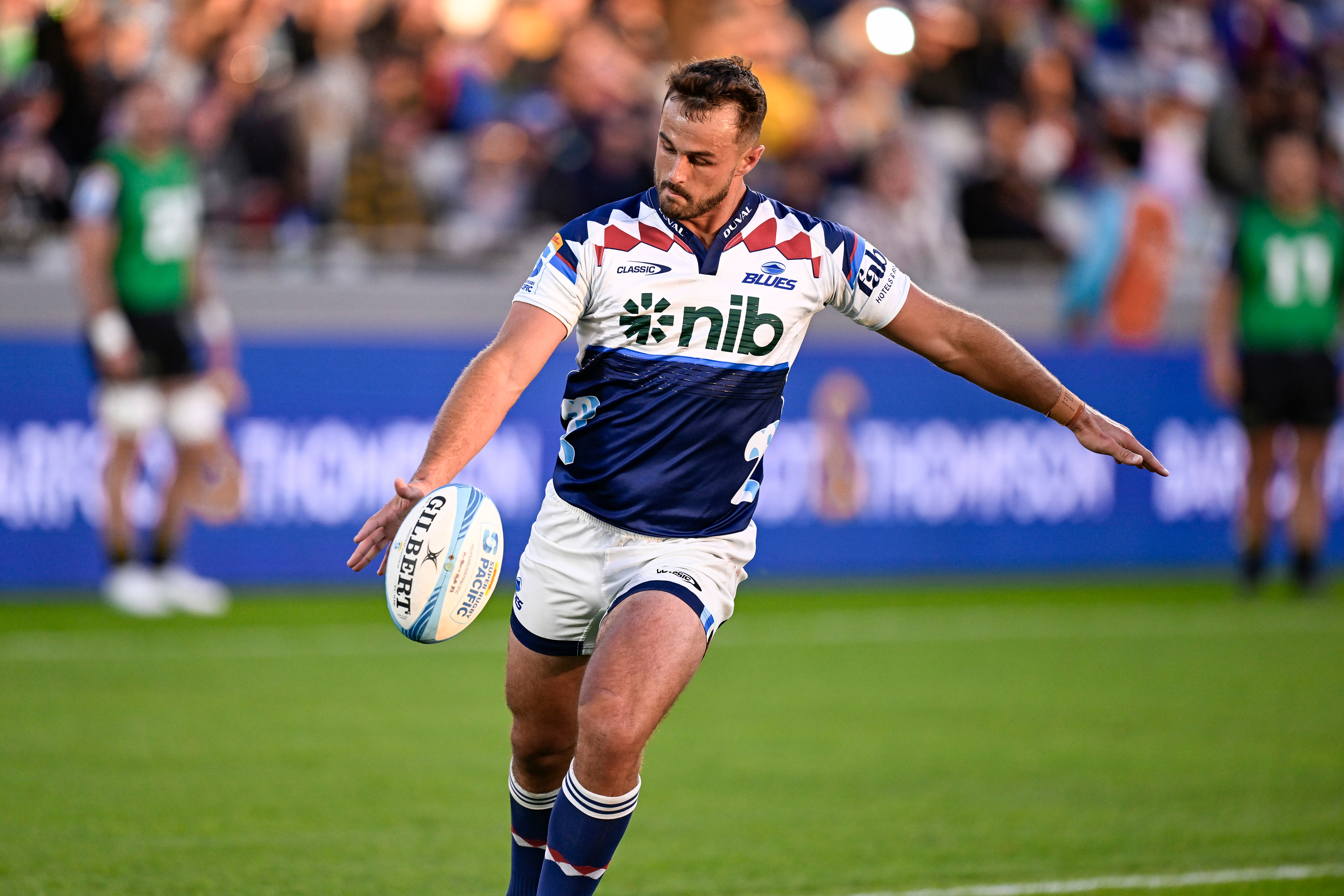 Harry Plummer's rise to the starting 10 jersey at the Blues has been far from easy. Photo / Photosport