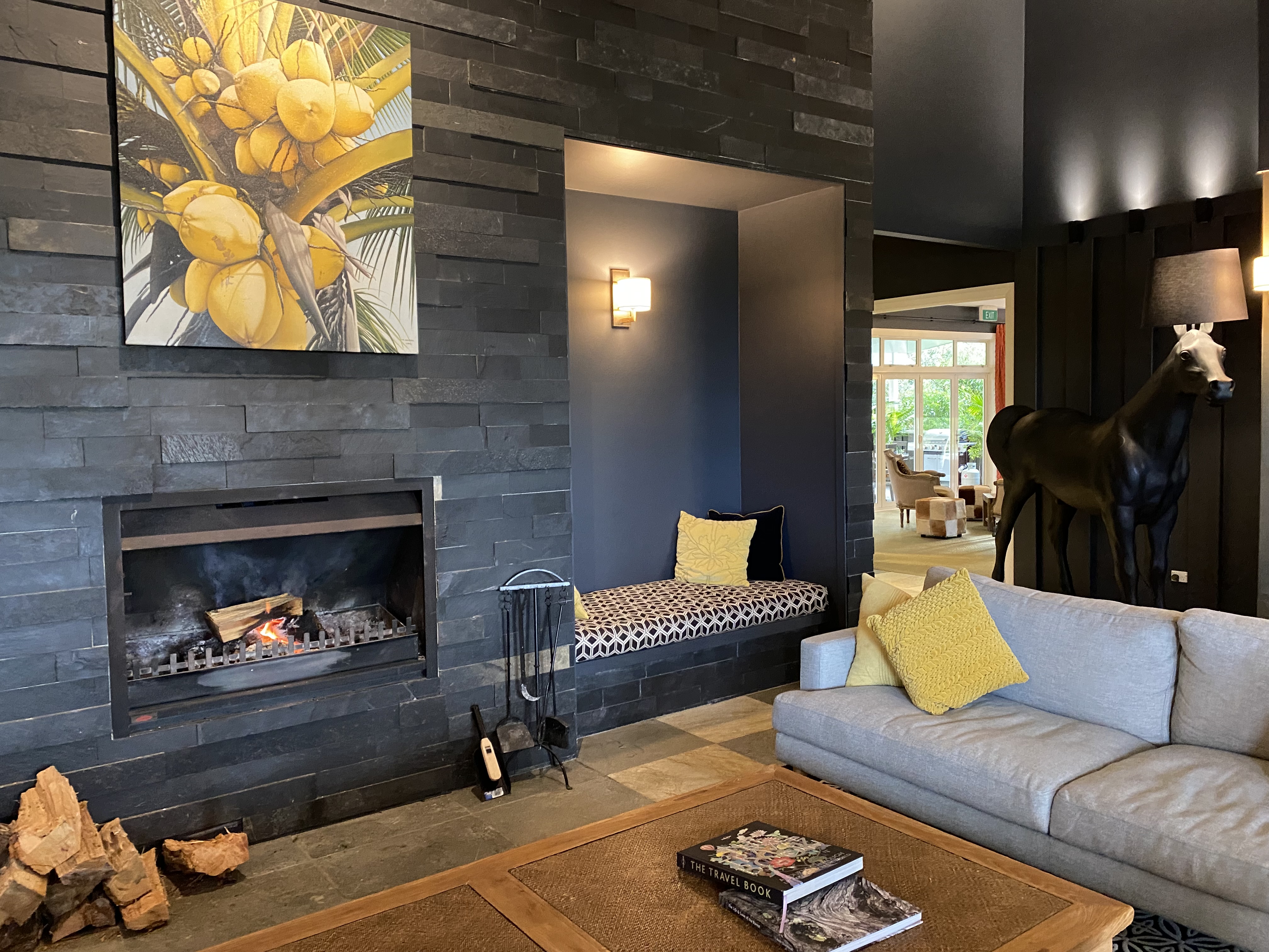 The eclectic décor in the main building at Woodhouse Mountain Lodge. Photo / Anna Sarjeant