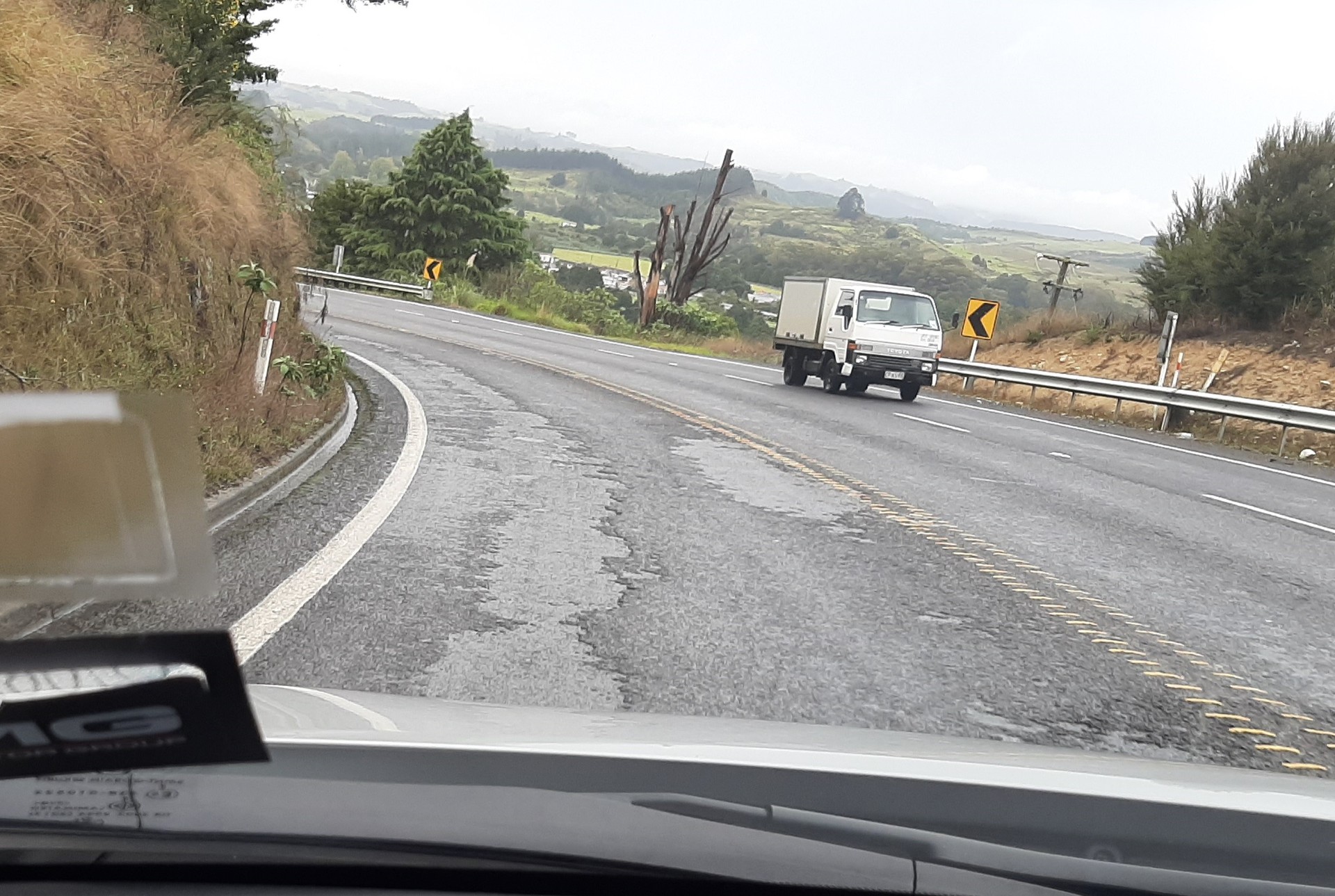 Driving down Turntable Hill just before Moerewa on SH1. Photo / Jenny Ling