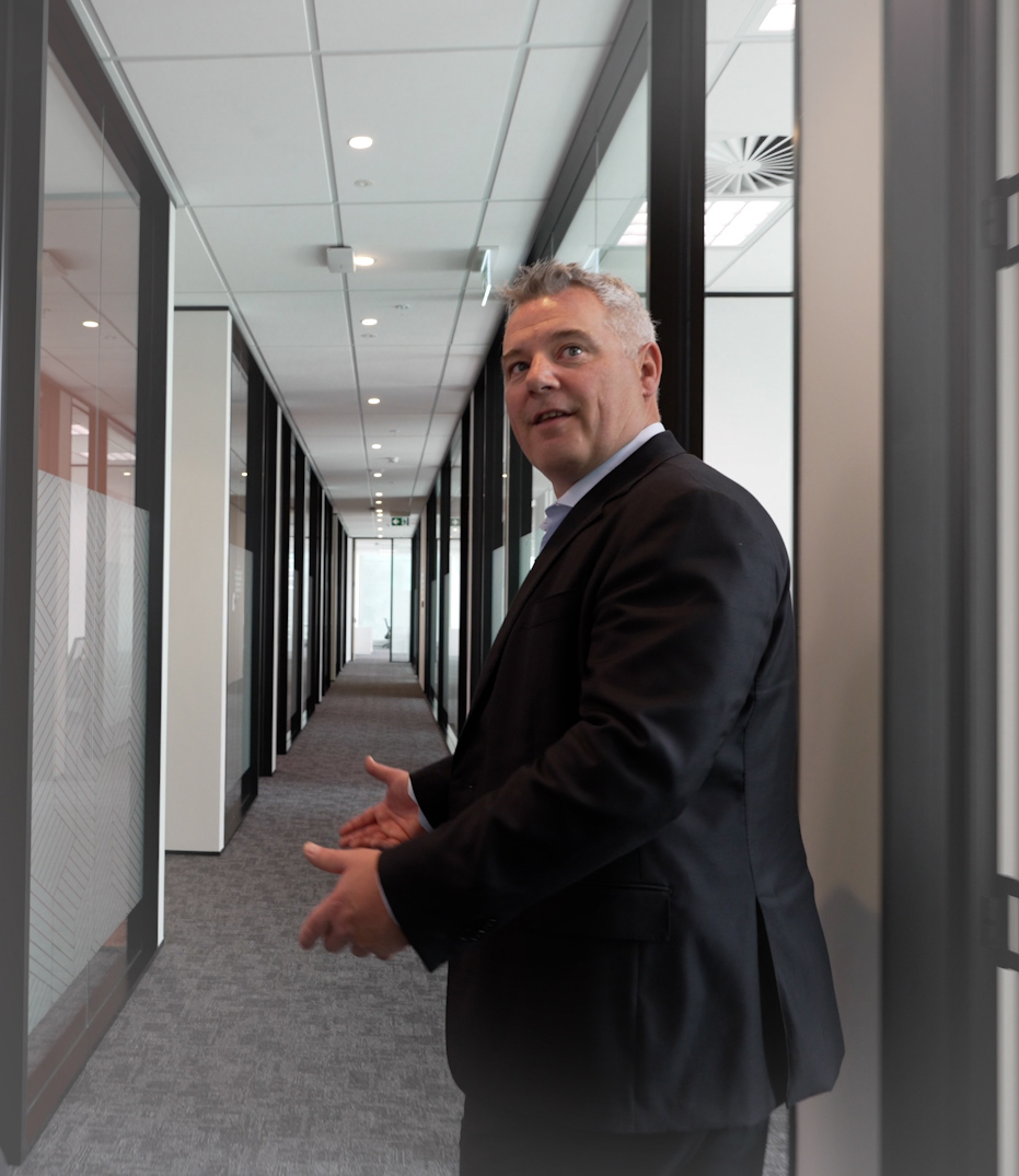 Culum Manson on level seven of 50 Albert St, where Spaces is leasing short- and long-term space to individuals as well as businesses. Photo / Carson Bluck