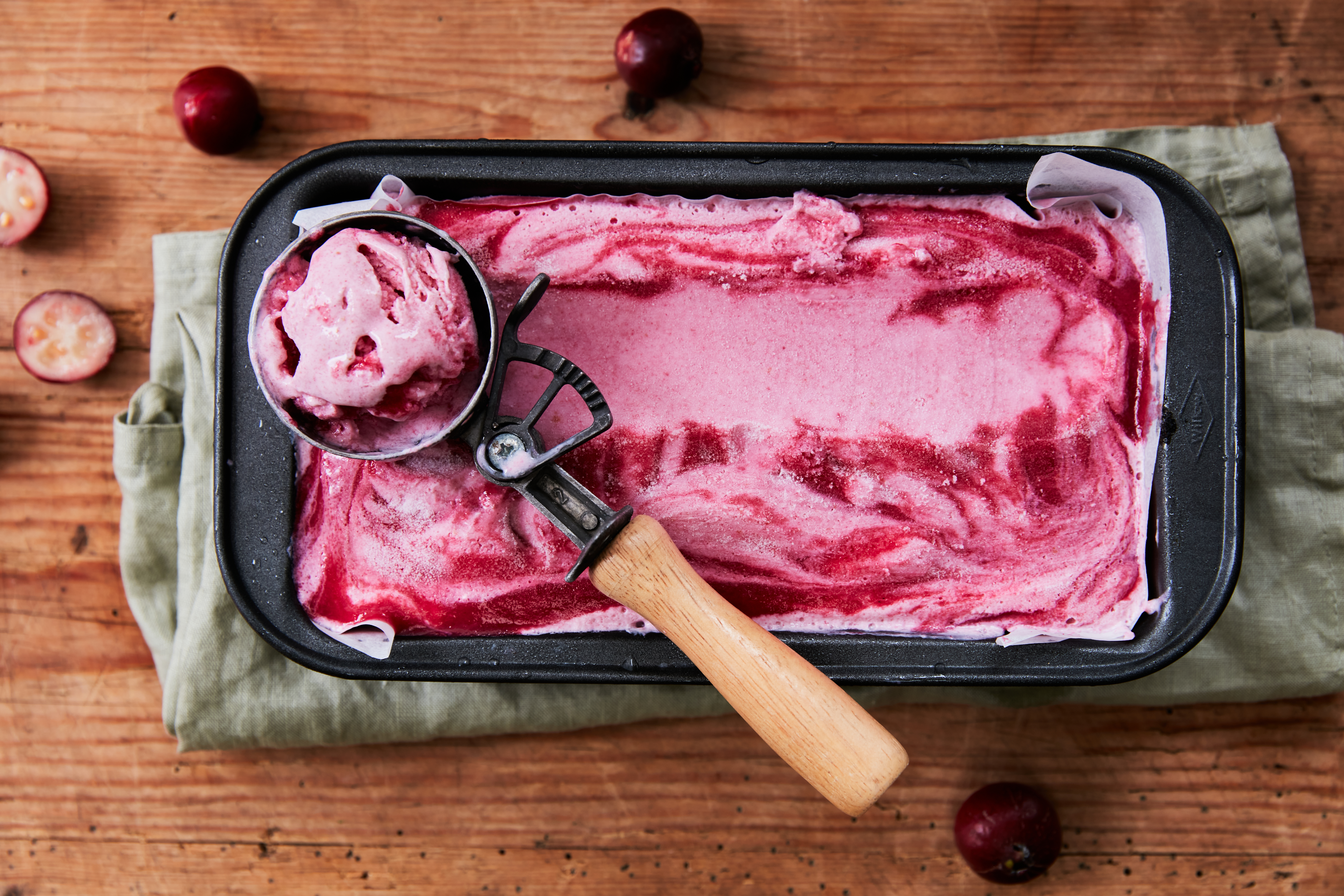 This guava and buttermilk ice cream only requires five ingredients. Photo / Babiche Martens
