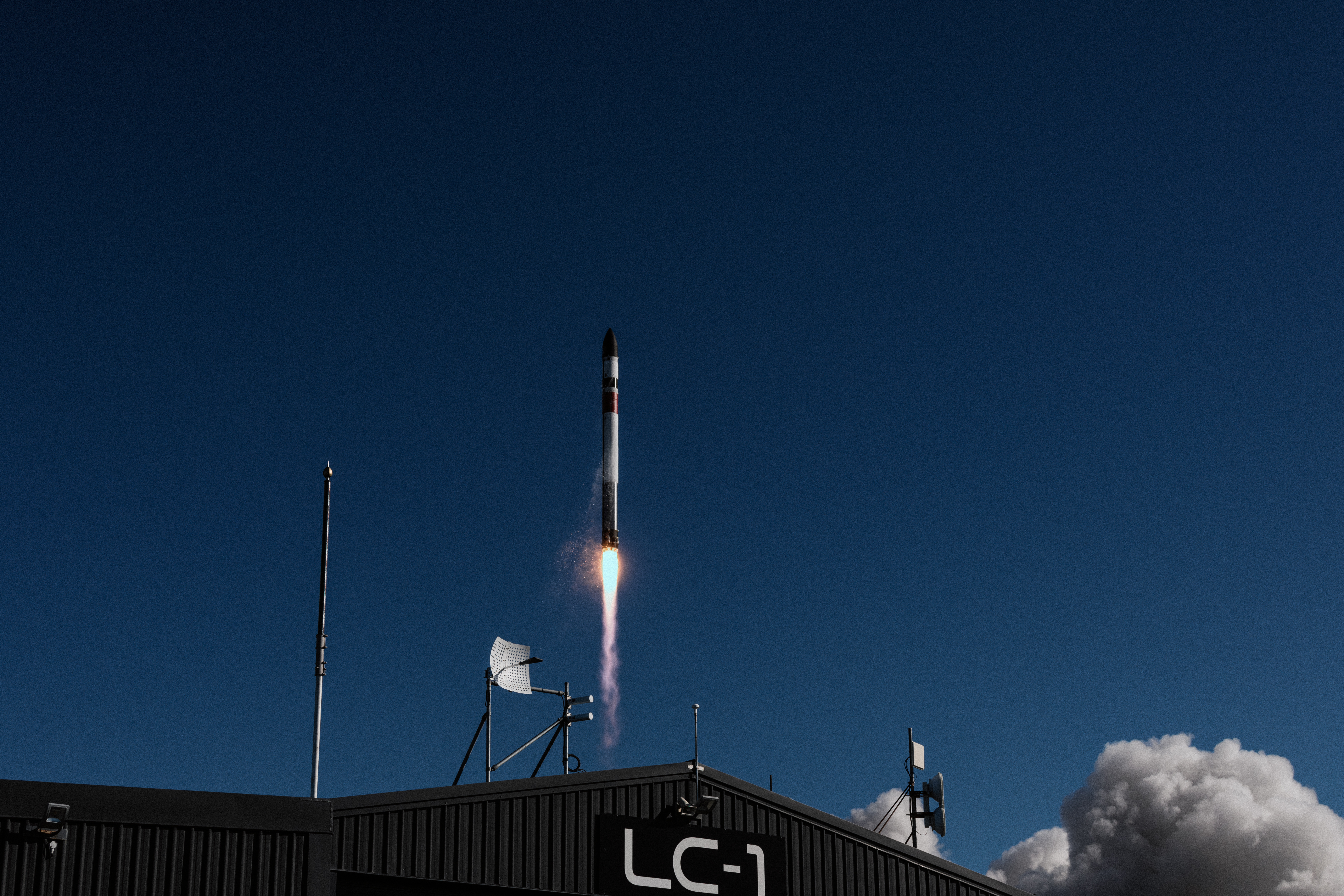 Rocket Lab launching its 18-metre-tall Electron rocket from its Māhia pad. Photo / Rocket Lab