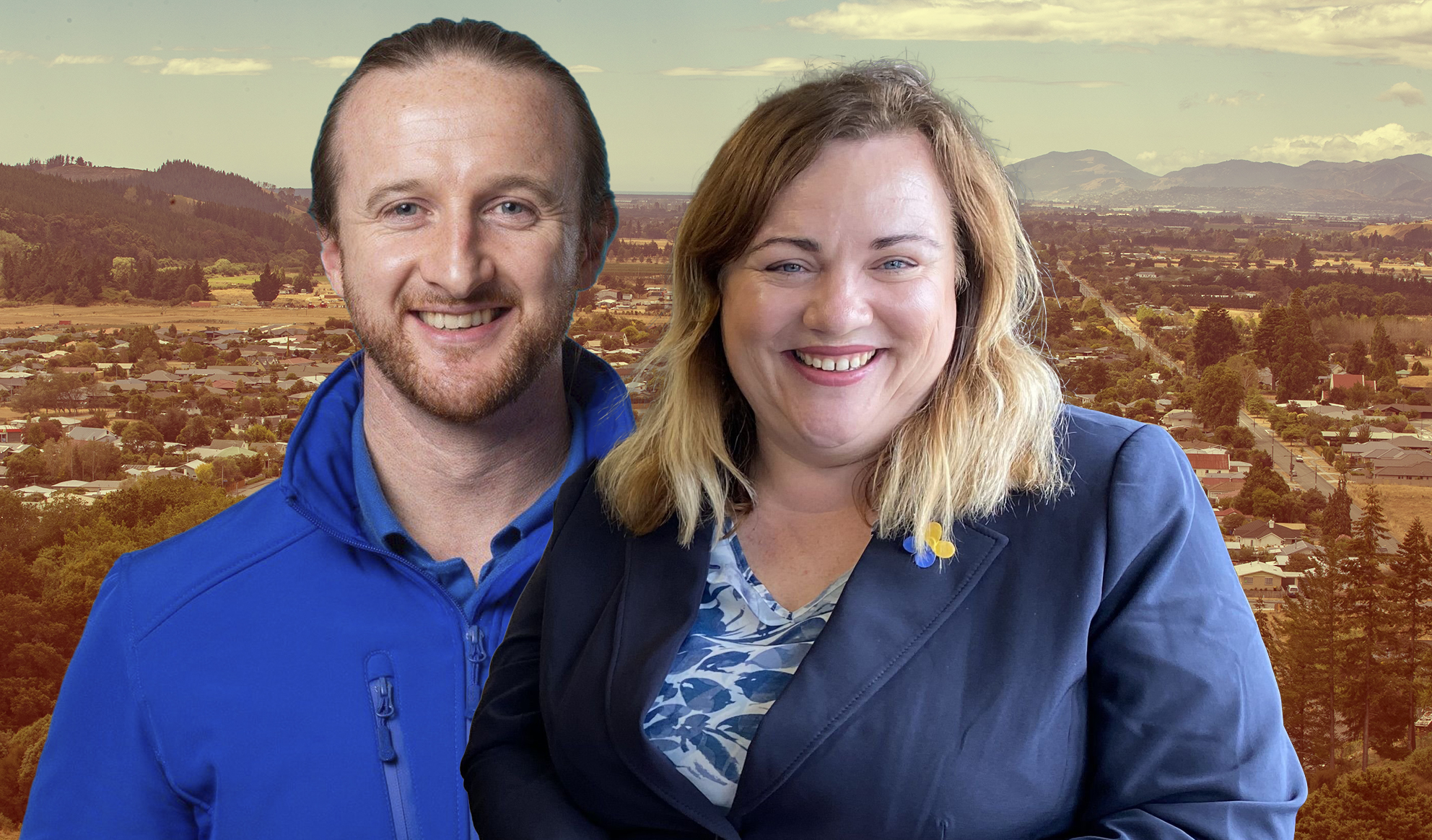 National candidate Blair Cameron and labour candidate Rachel Boyack for Nelson. Photo / Mark Mitchell