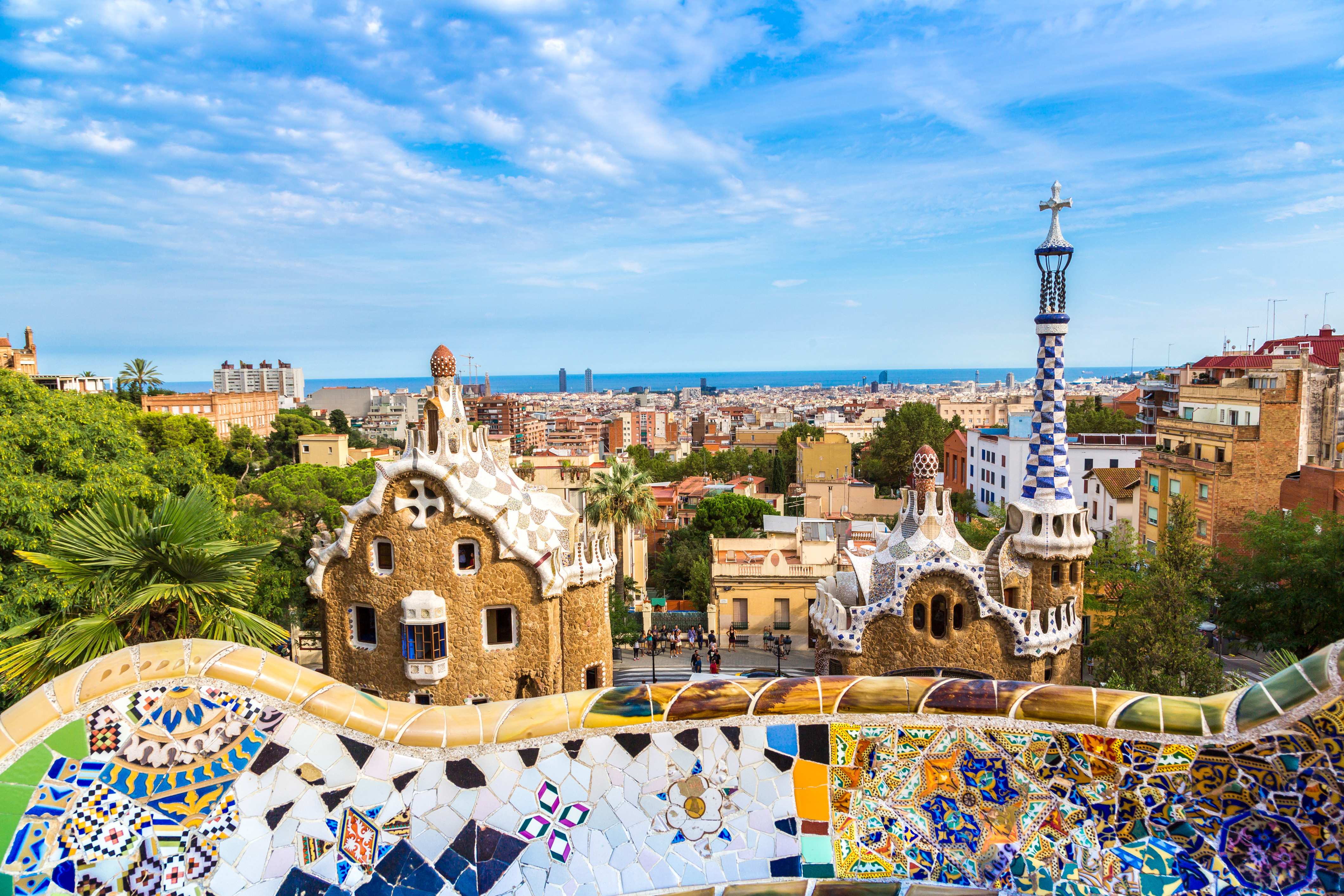 Park Guell by architect Gaudi in a summer day  in Barcelona. Photo / 123rf