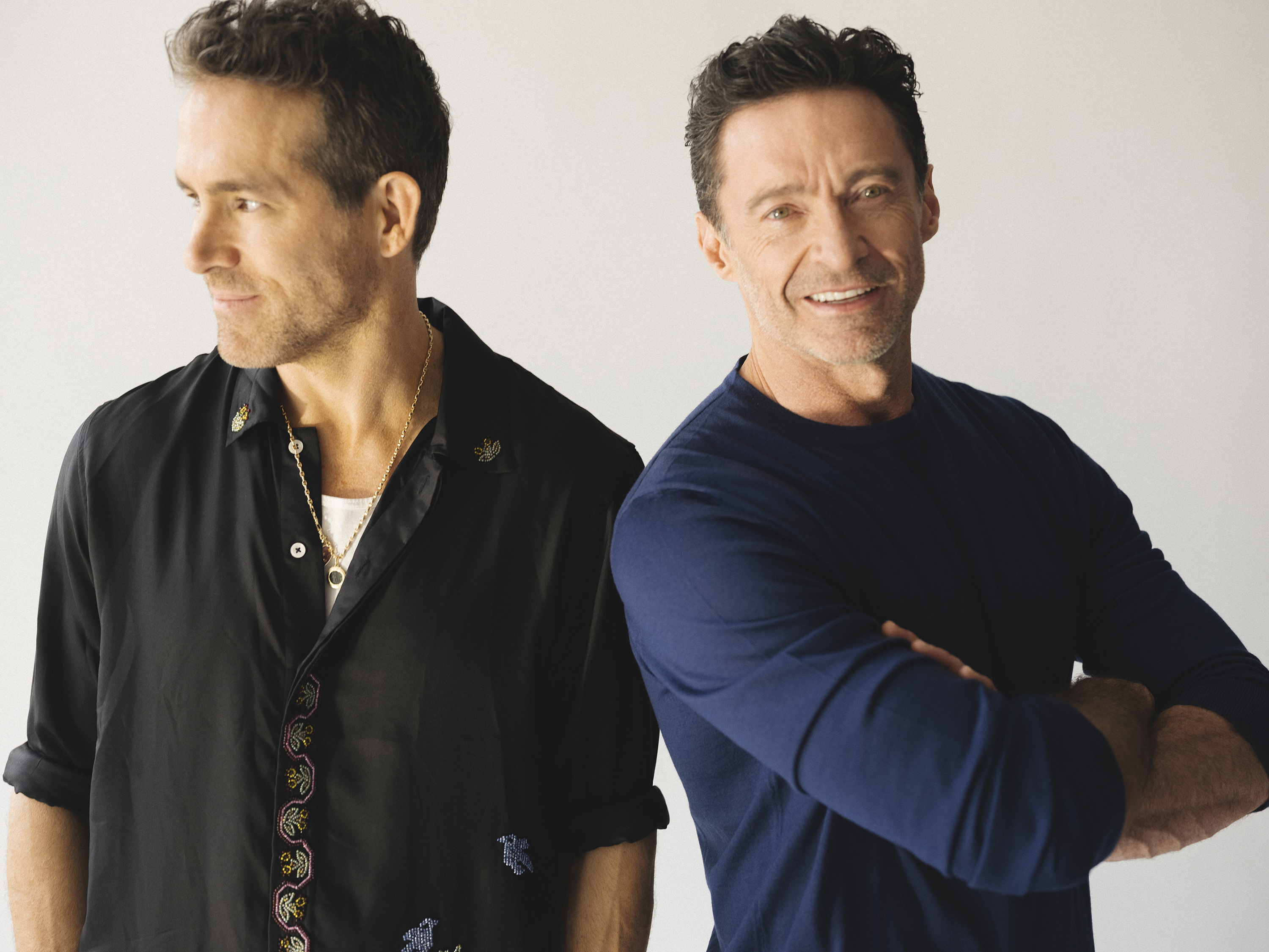 Reynolds, left, and Jackman, who said that playing his character “with Ryan, one of my best friends, was one of the greatest experiences I’ve ever had.” Photo / Mustafah Abdulaziz, The New York Times