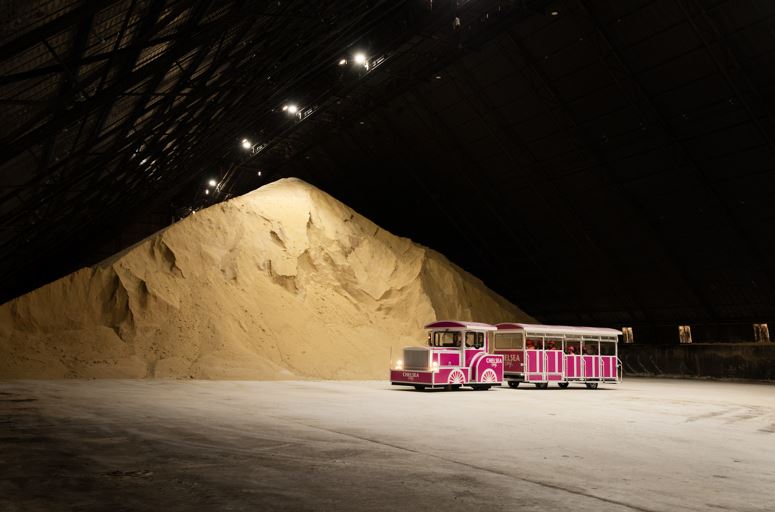 Get around the Chelsea Bay Sugar Factory on the brilliantly pink Chelsea Bay Train. Photo / Chelsea Bay