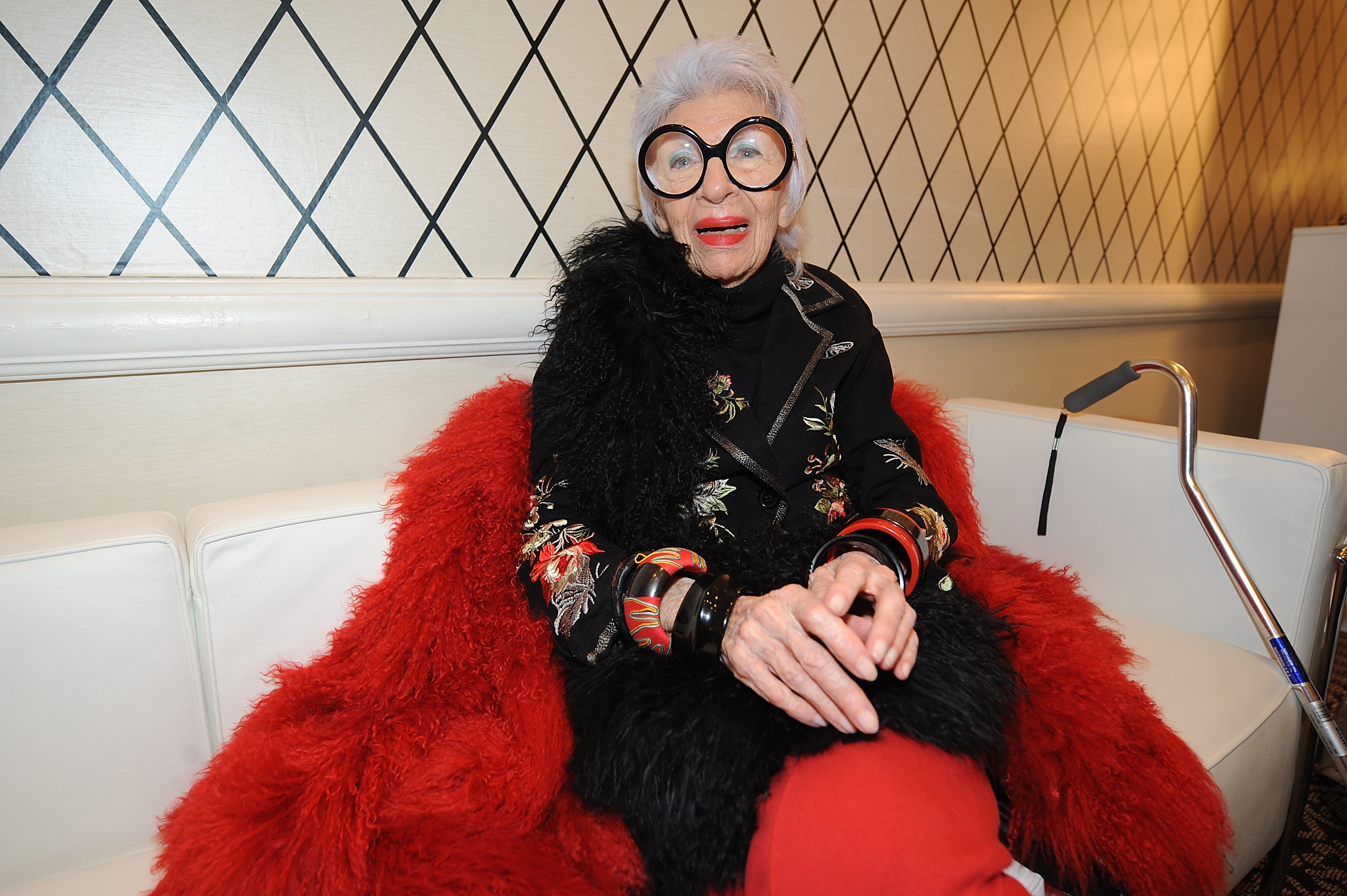Iris Apfel at a New York Fashion Week event in 2014. Photo / Getty Images