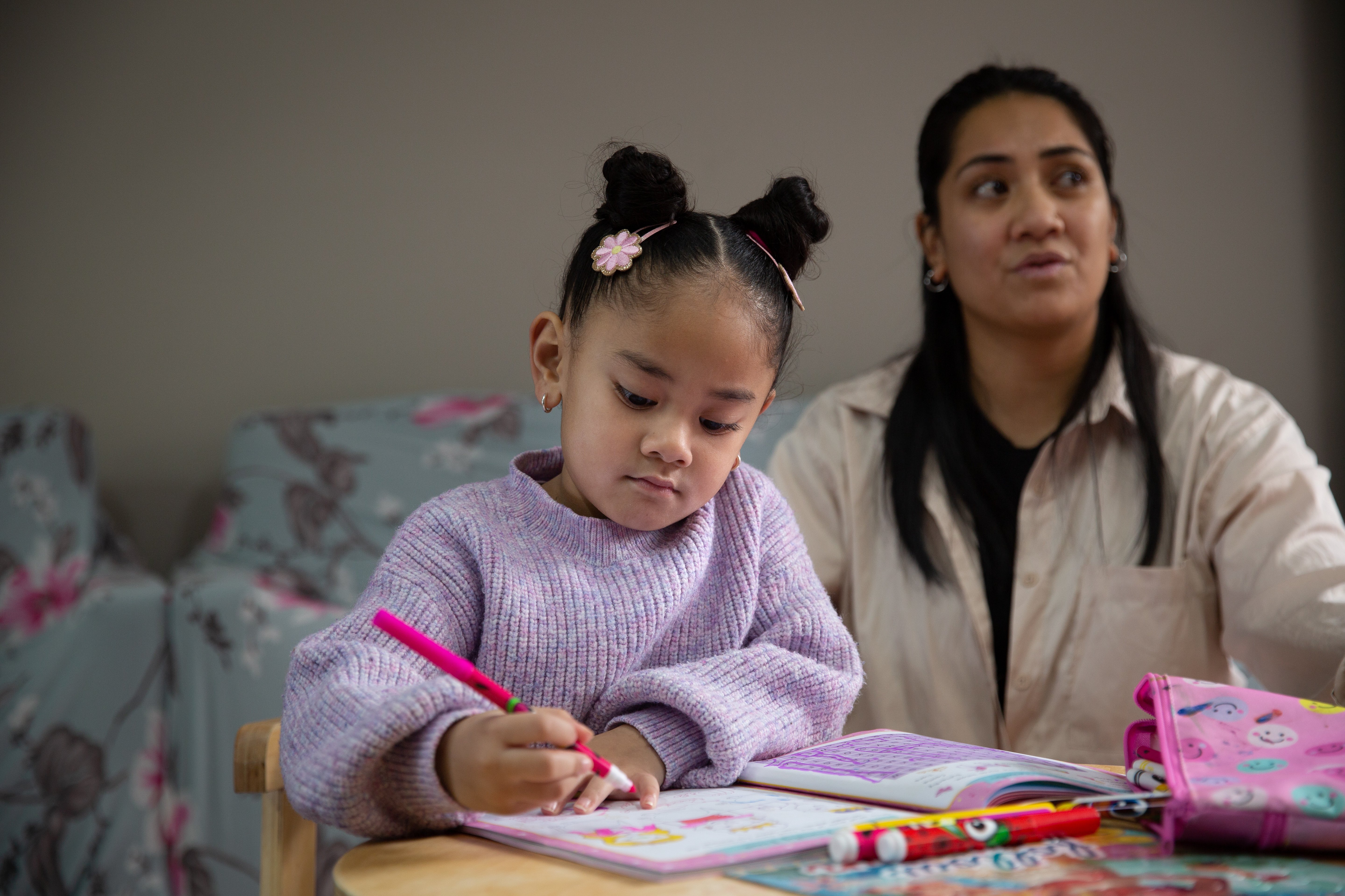Natalia Lui's mum Fuamatala noticed her daughter was struggling to hold things. Photo / Sylvie Whinray