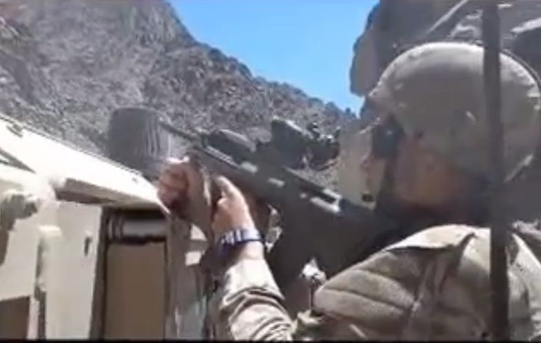 A still from video taken during the Battle of Baghak.
