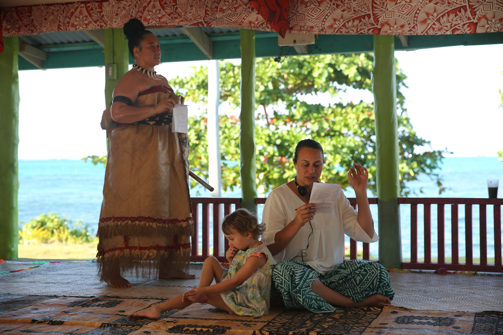 Marina Alofagia McCartney (right) on the set of Vai. Photo / supplied