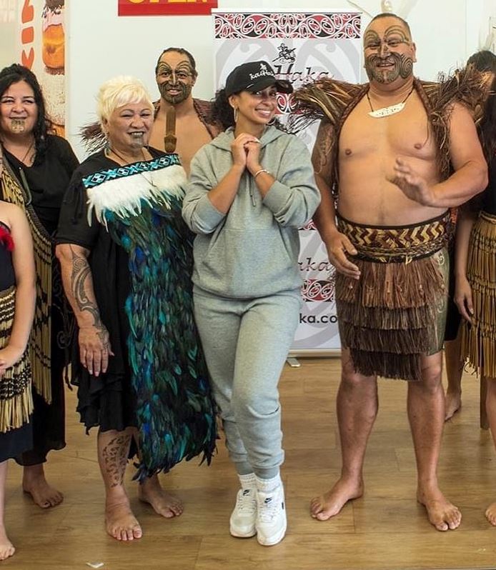 Mya after her arrival into New Zealand on January 1, where she was welcomed with a powhiri. Photo / Supplied