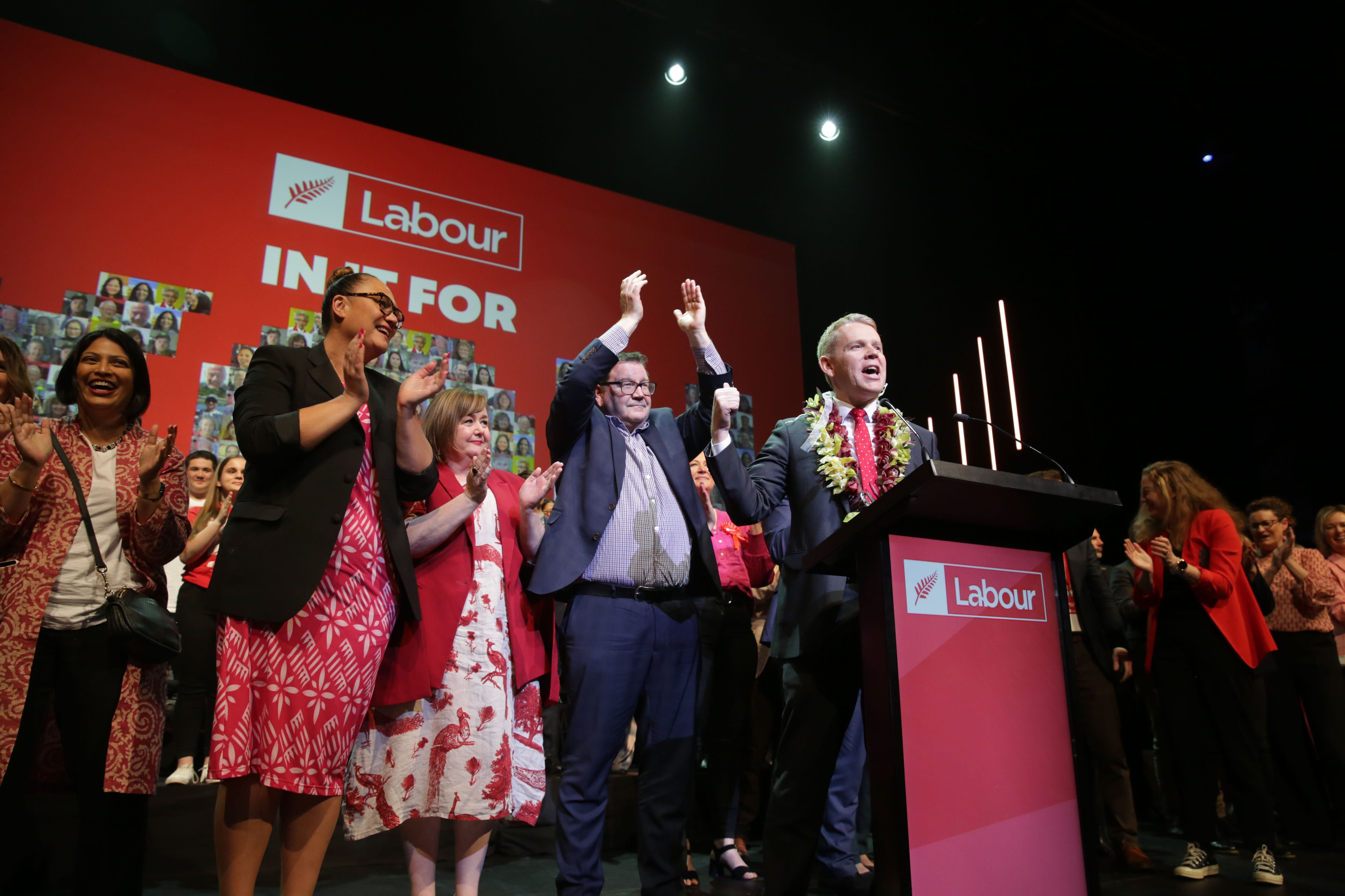 There was a hint of theatre as Chris Hipkins kicked off Labour's 2023 election campaign. Photo / Sylvie Whinray