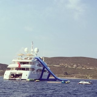 A superyacht Kane Taylor worked on with its water toys laid out. Photo / Supplied