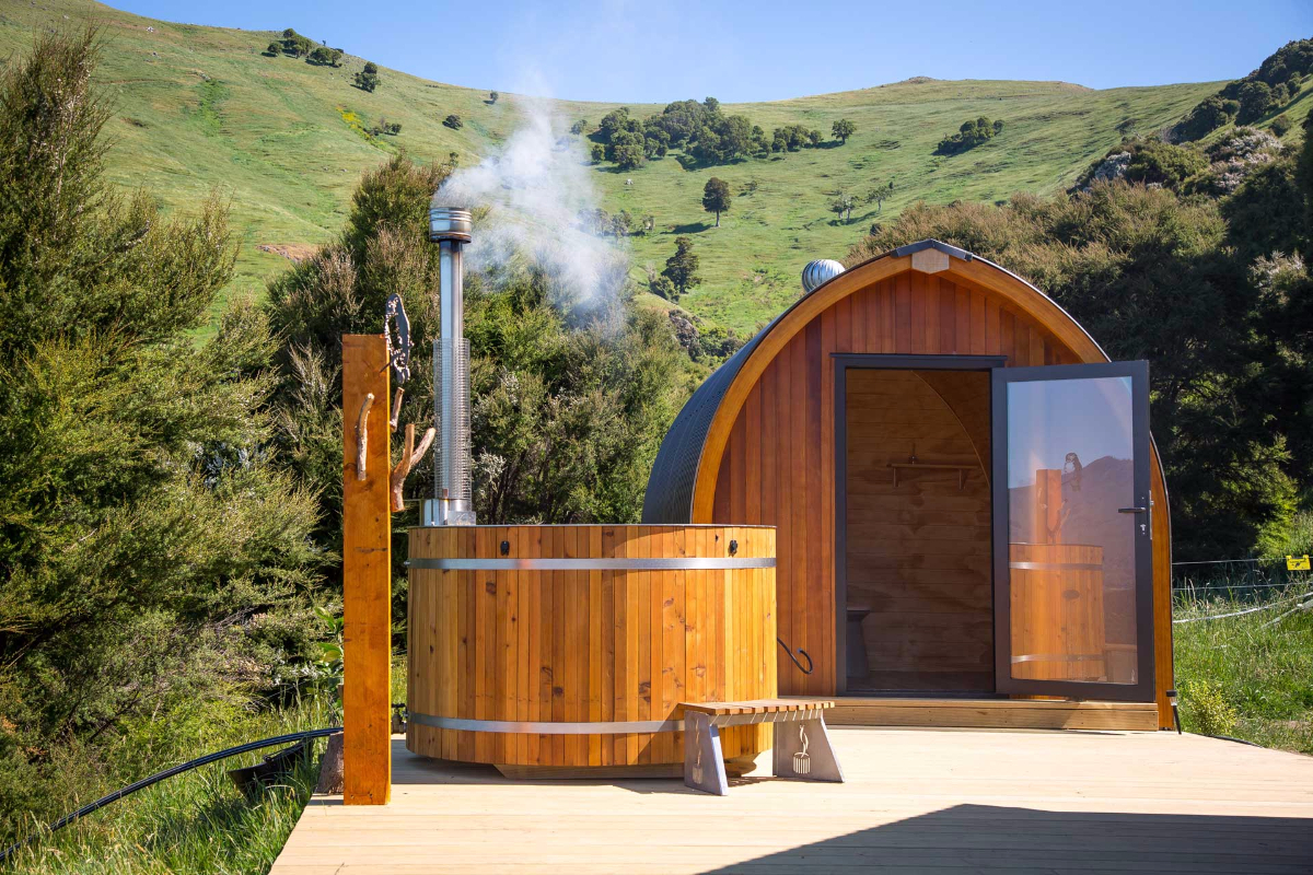 Te Wepu Intrepid Pods in French Farm, Akaroa. File Photo / Elise Rutherford Photography
