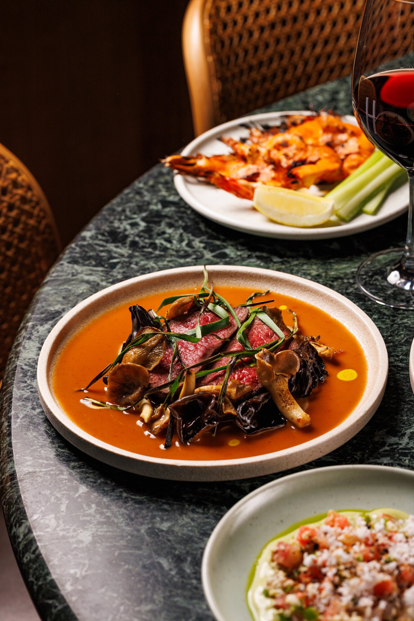 The fiordland venison, chilli, daikon, and mushrooms on the menu at Hugo's Bistro. Photo / Babiche Martens