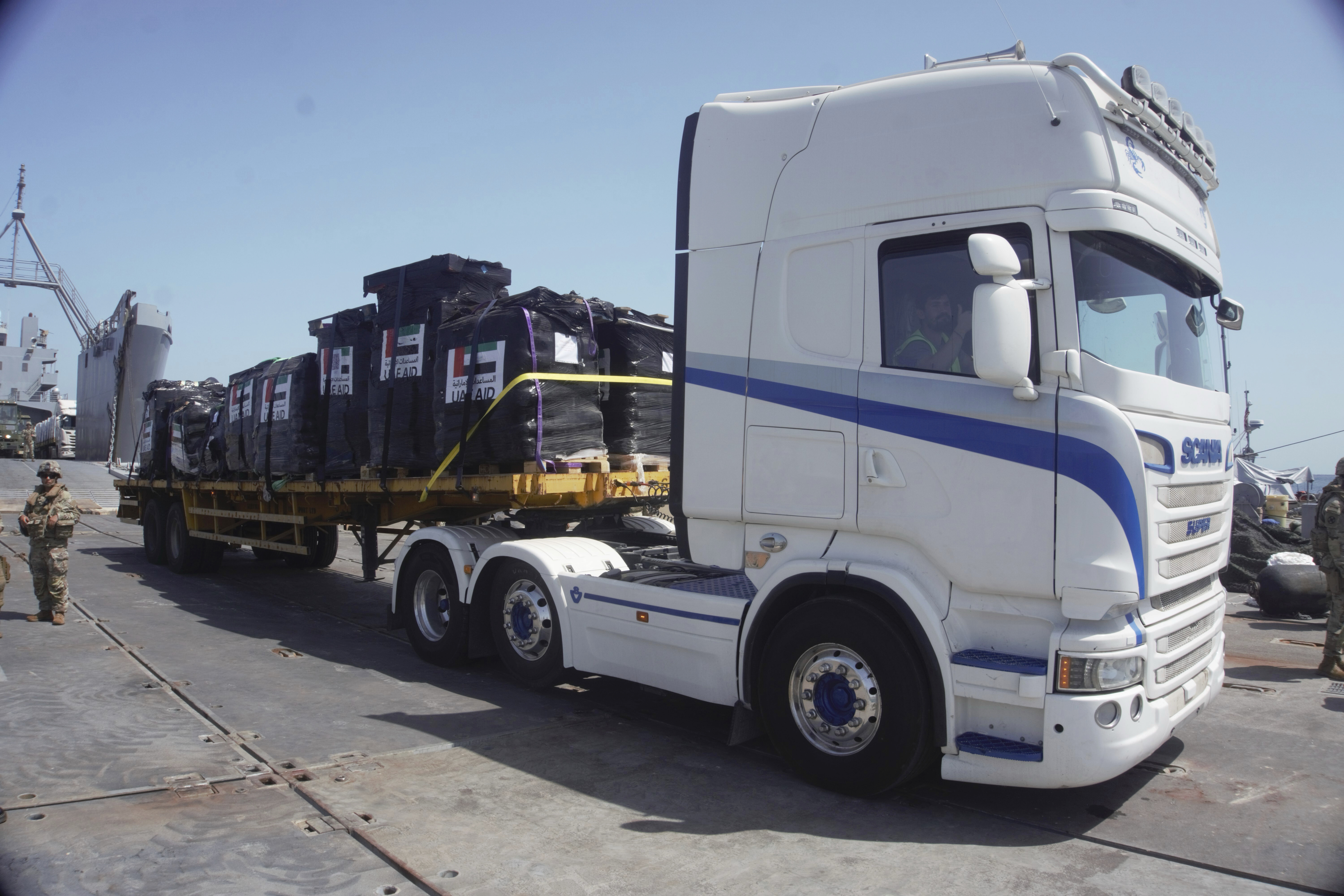 In this photo provided by US Central Command, humanitarian aid arrives in Gaza on June 8. Photo / AP