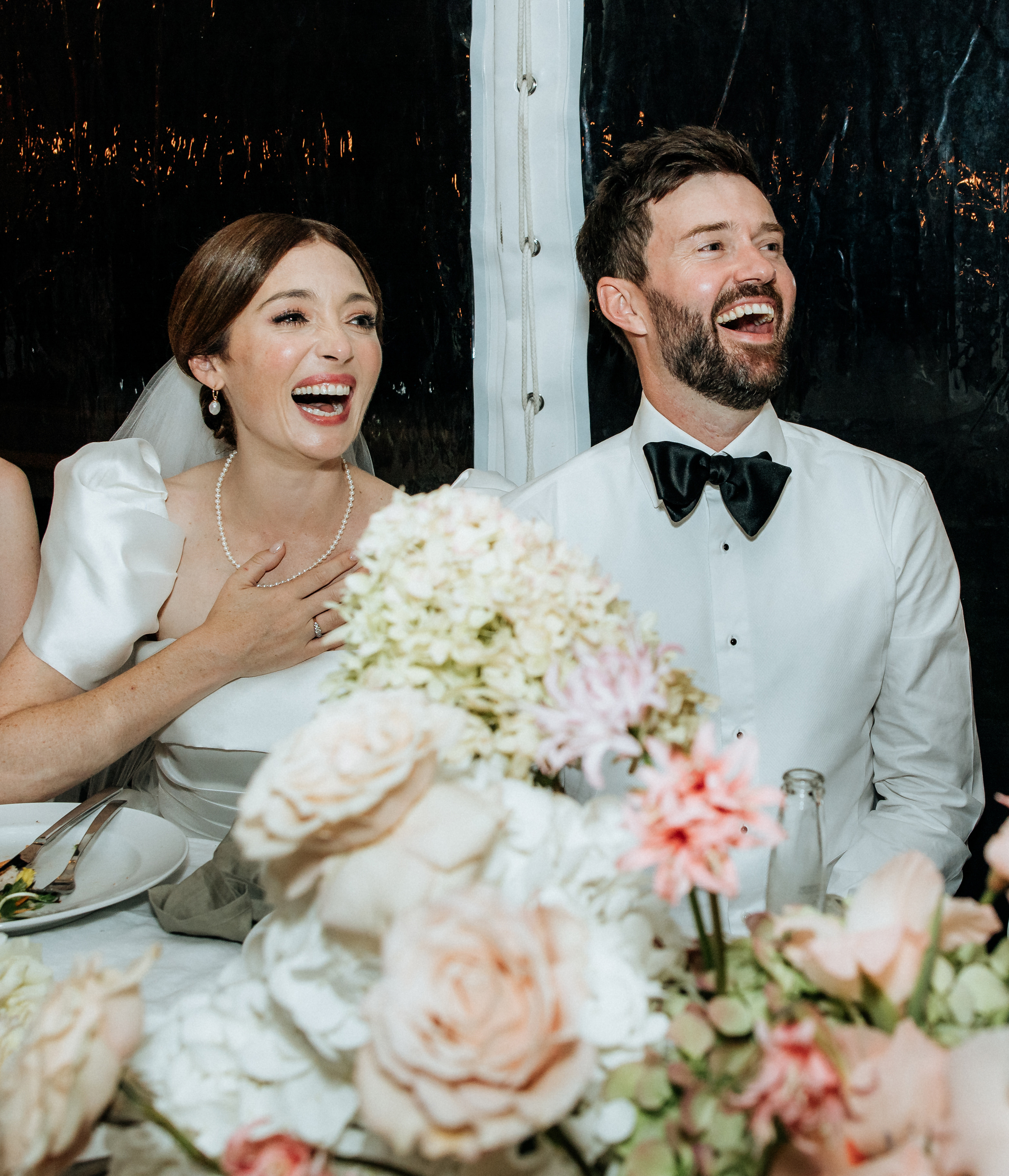 Antonia changed into her “dancing frock”, a fabulous mini dress with detachable puff sleeves and a cinched-in waist. Photo / Wildfolk Photography