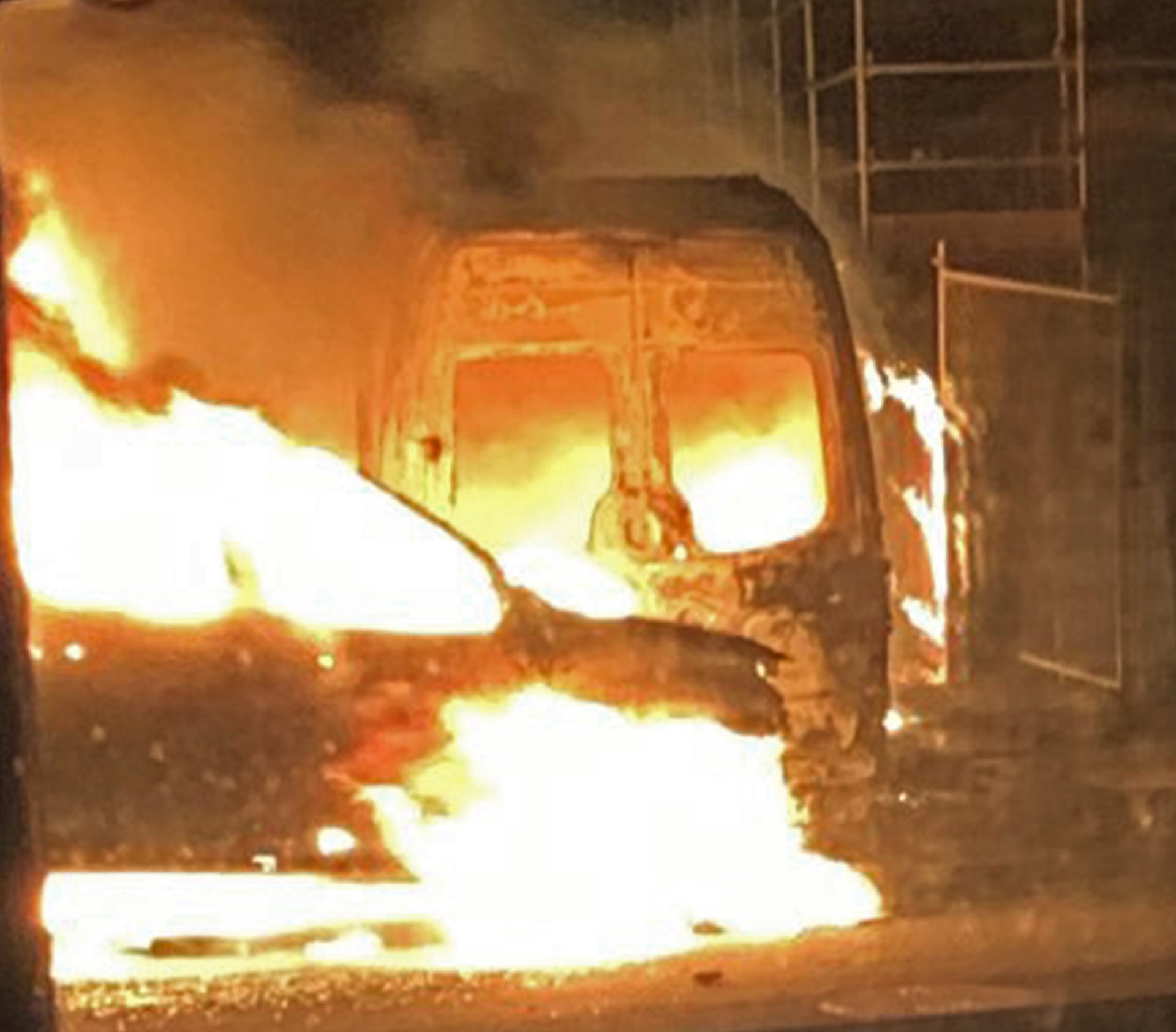 Three cars were torched outside the home of senior Mongols in October last year. Photo / Supplied
