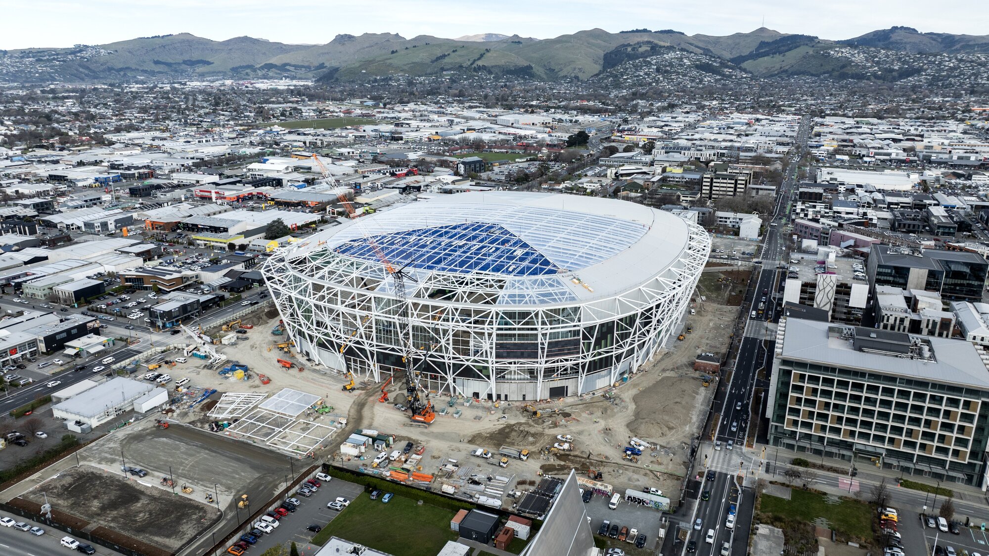 Christchurch's new Te Kaha Stadium, pictured under construction on August 27, 2025. Photo / George Heard