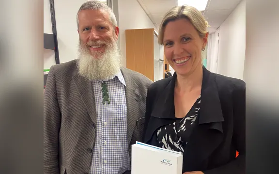 Climate Change Commission chair Rod Carr and chief executive Jo Hendy. Photo / Twitter / Climate Change Commission