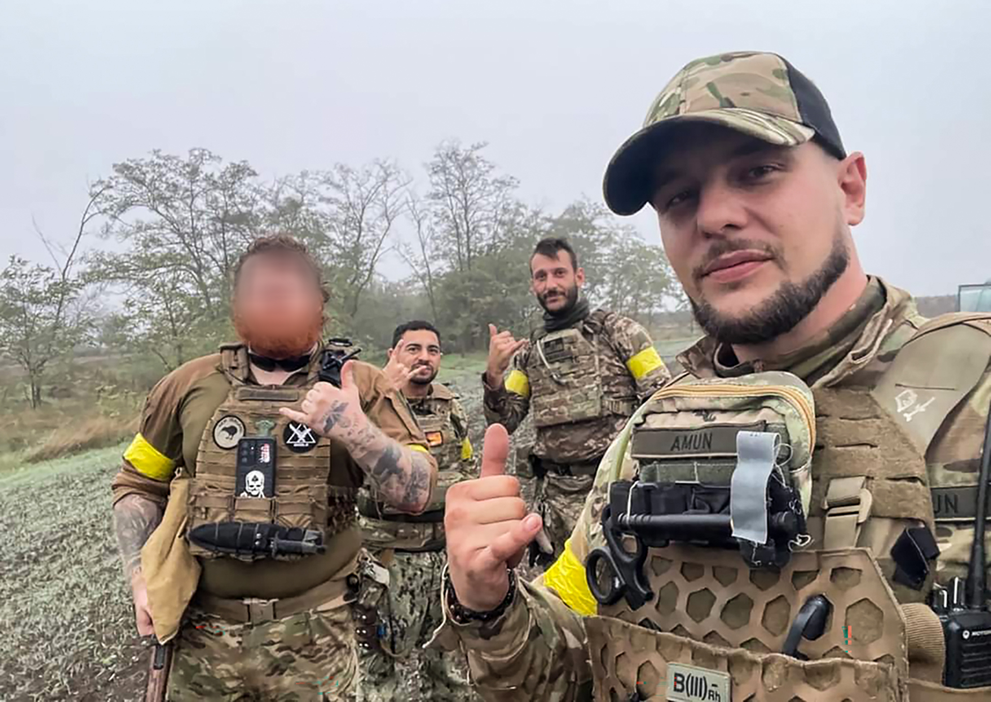 Picture posted to Twitter on October 6, 2022 including Jordan O'Brien (@ransonhades), ex-New Zealand armed forces now fighting with the Ukrainian army in Eastern Ukraine.