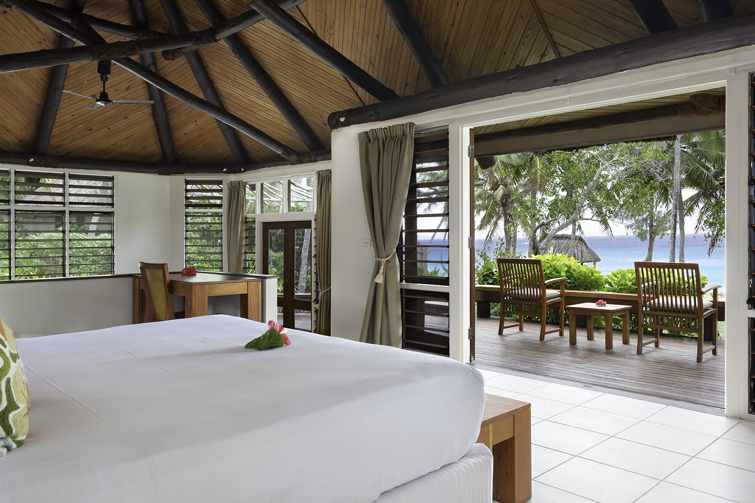 Relax amongst peaceful bures at Yasawa Island Resort and Spa. Photo / Supplied