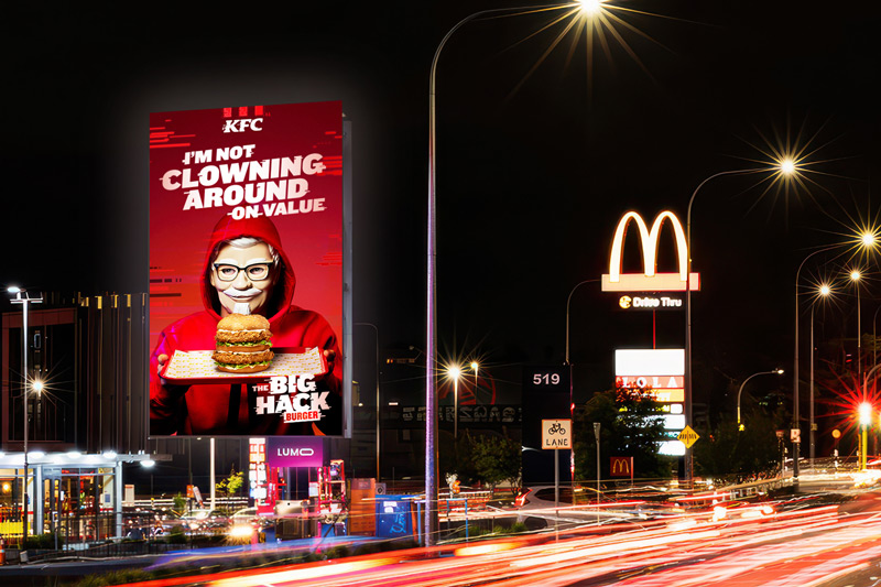 The Colonel Hacker campaign featured on billboards, television and websites.