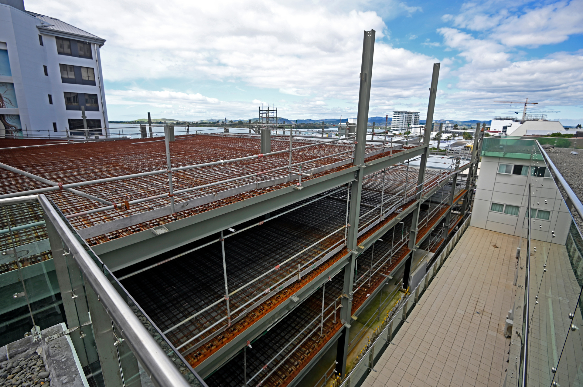 The unfinished Harington Street parking building, Tauranga. Photo / George Novak