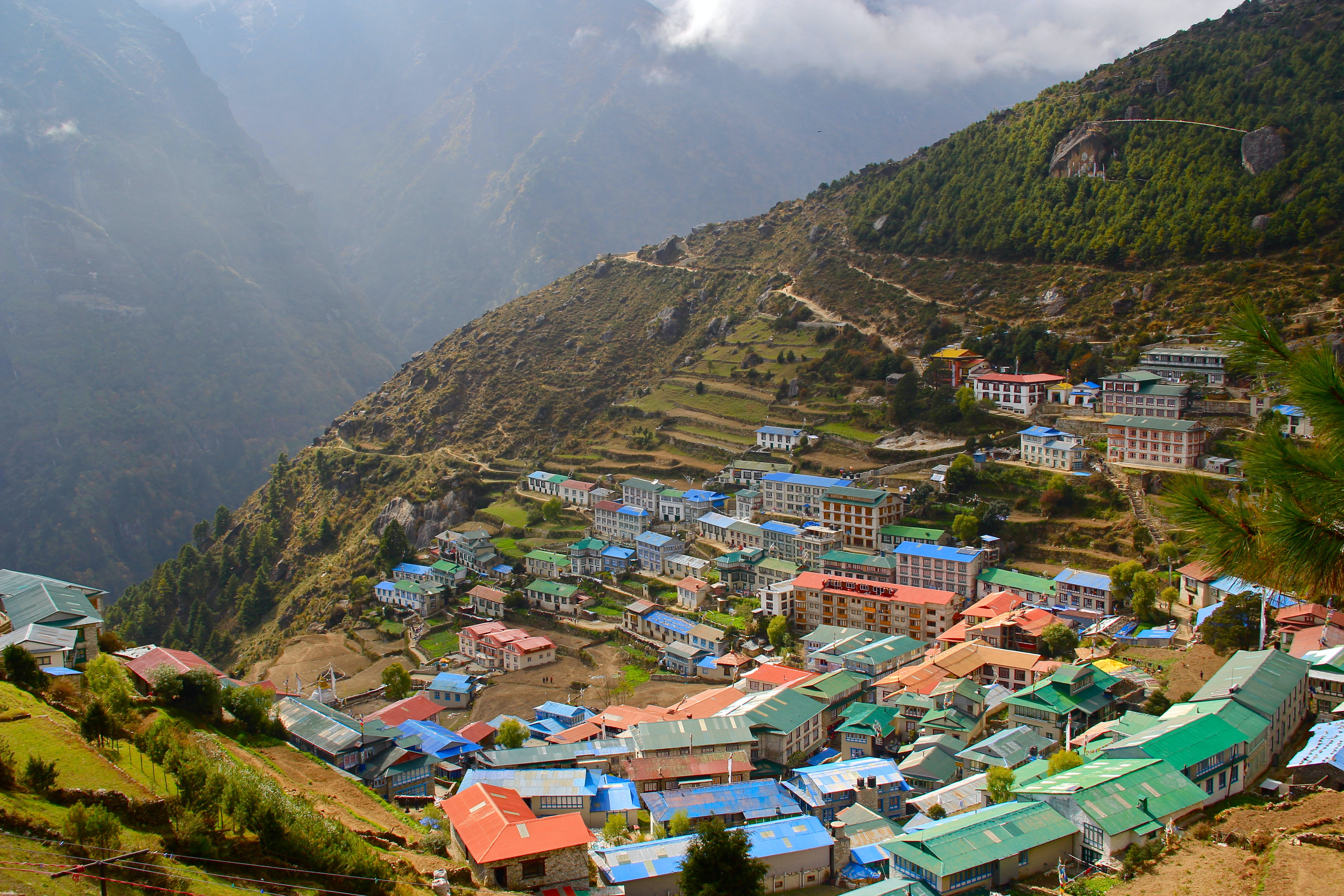 Namche Bazaar, the finish line of the Everest Marathon and where the Tenzing Sherpa Heritage Centre will be opened. Photo / Kalle Kortelainen, Unaplsh