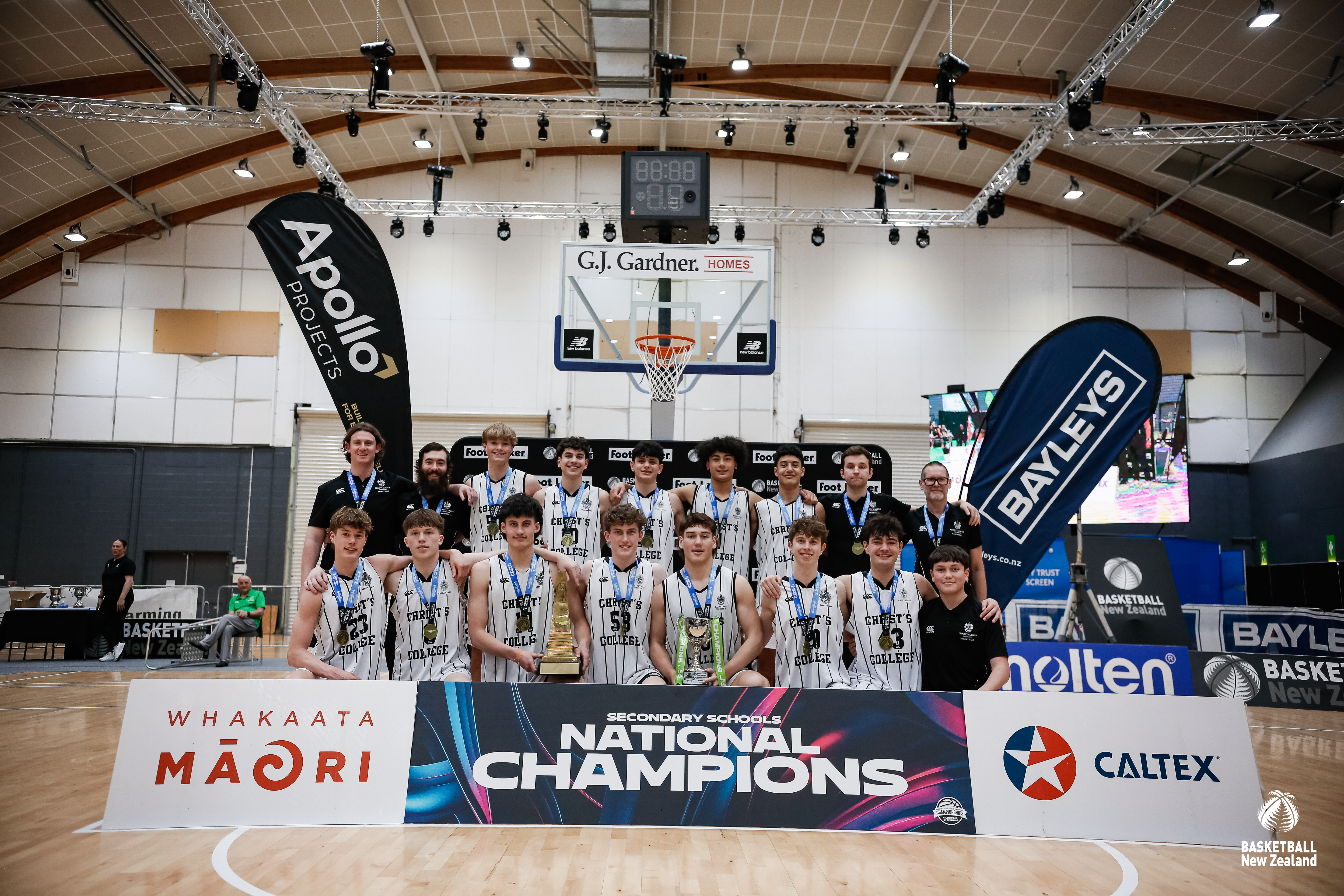 Winners! The 2024 National Secondary Schools AA Basketball champions, Christ's College. Photo / BBNZ