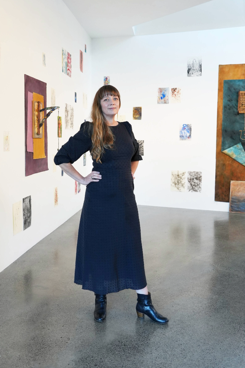 Adrienne Schierning of Te Uru Waitākere Contemporary Gallery. Photo / Taken in Rider Instinct, Séraphine Pick, Jaime Jenkins, installation view, Te Uru, 2024, courtesy of the artists and Te Uru.