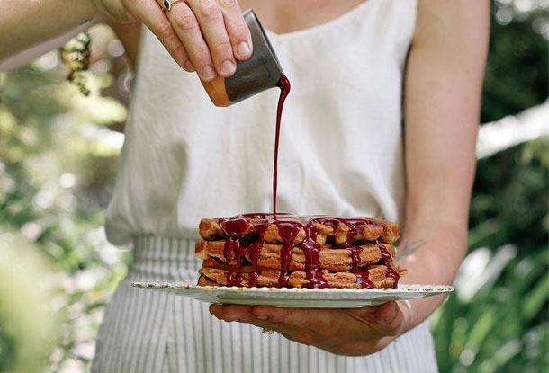 Cinnamon, oat and honey waffles. Photo / Eleanor Ozich