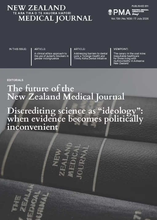 The cover of today's NZ Medical Journal.